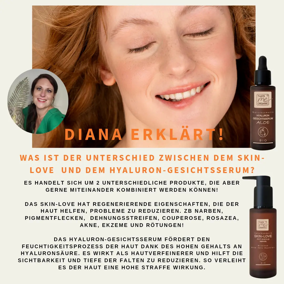 SKIN-LOVE – Wildrosen Gesichtsserum mit Aloe Vera & Hyaluron