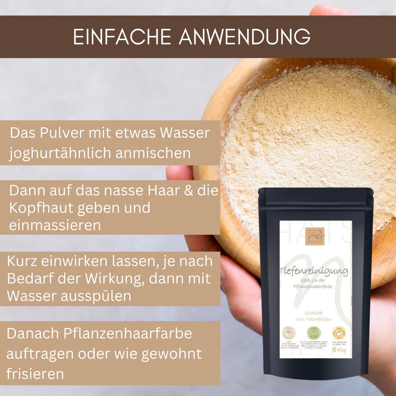 ORGANIC deep cleansing - the ideal pre-treatment before your herbal hair color 90g