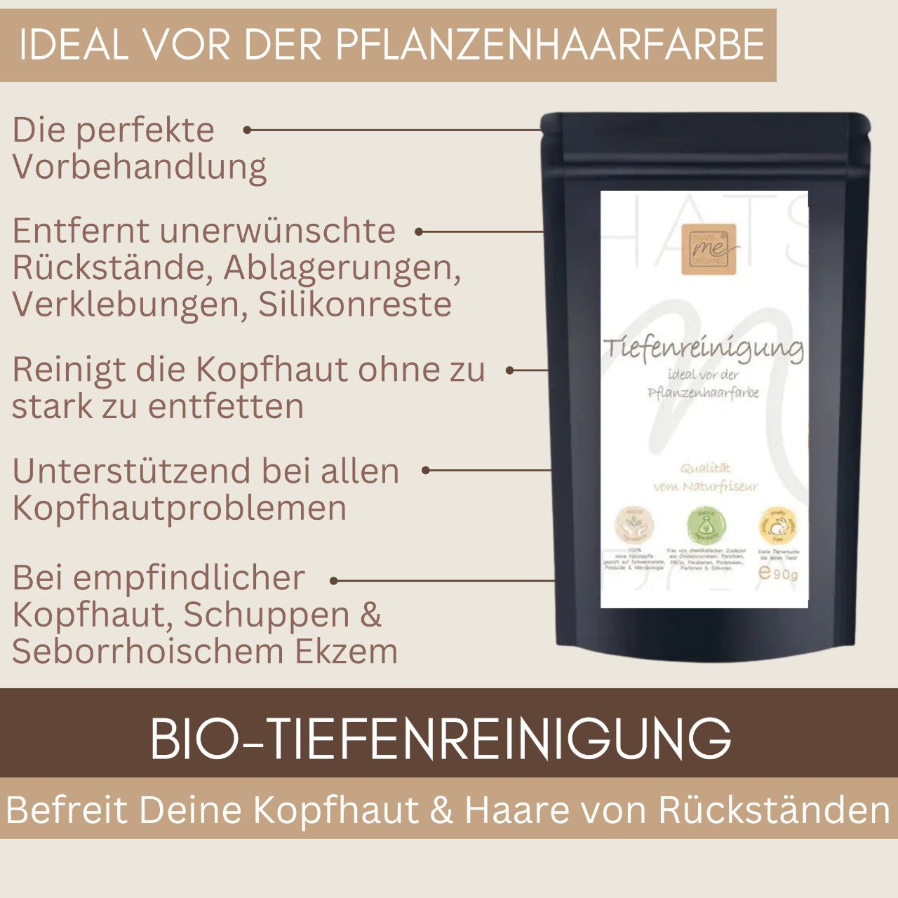 BIO Haar-Tiefenreinigung 90g – entfernt Silikone, Styling- und Shampoo-Rückstände