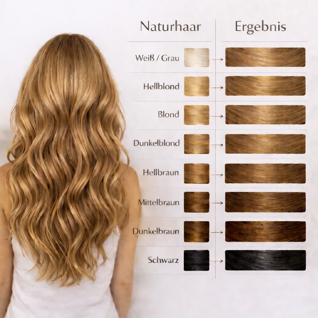 Profi-Pflanzenhaarfarbe SET warmes Hell-Braun "warm light brown"