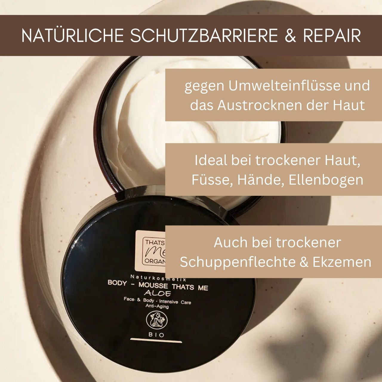 ORGANIC Body Mousse Aloe - Face & Body Intensive Care & Anti-Aging 200ml natural cosmetics