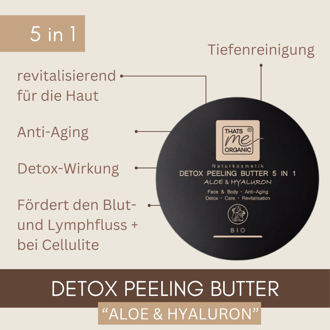 BURRO PEELING DETOX BIOLOGICO Aloe 5 in 1 cosmetici naturali 200ml