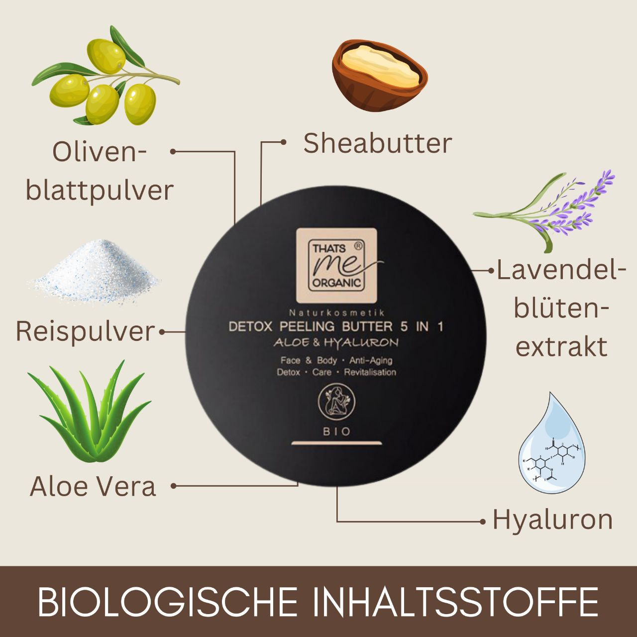 BURRO PEELING DETOX BIOLOGICO Aloe 5 in 1 cosmetici naturali 200ml