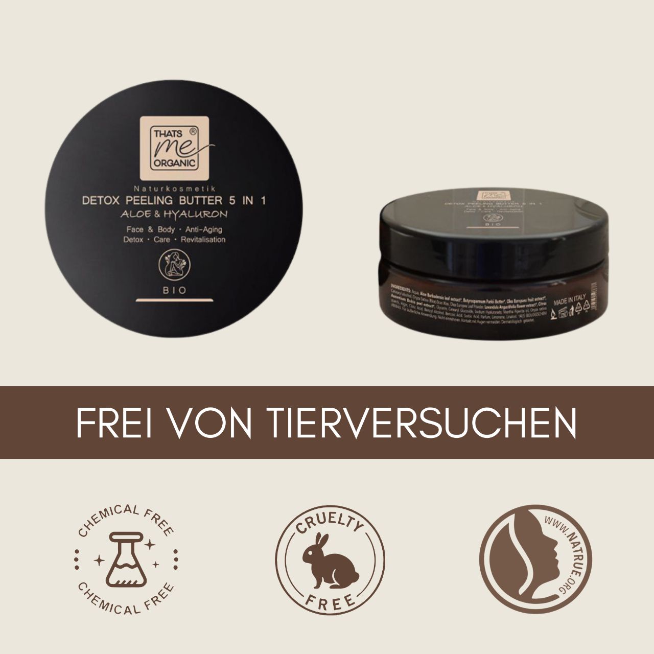 BURRO PEELING DETOX BIOLOGICO Aloe 5 in 1 cosmetici naturali 200ml