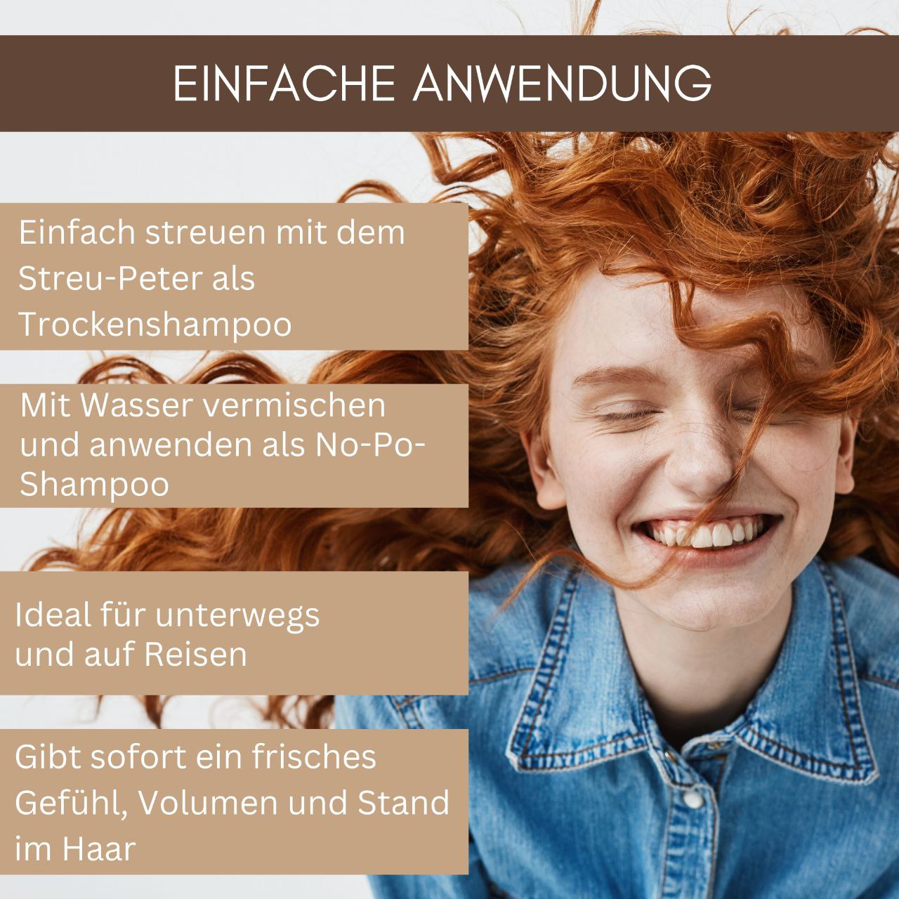 NOVITÀ: SET RISPARMIO ORGANICO volume miracoloso - No Poo + shampoo secco + "Sstreu-Peter"