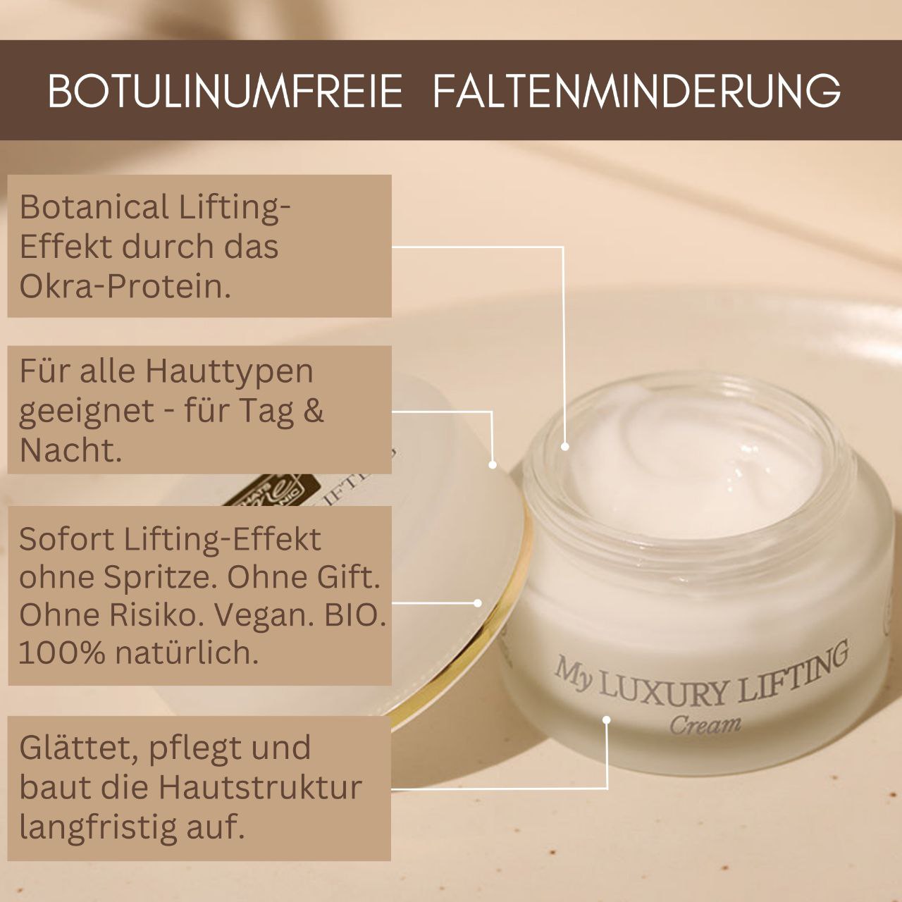 My Luxury Lifting Cream - pflanzliche Bio-Liftingpflege Botolinumfrei