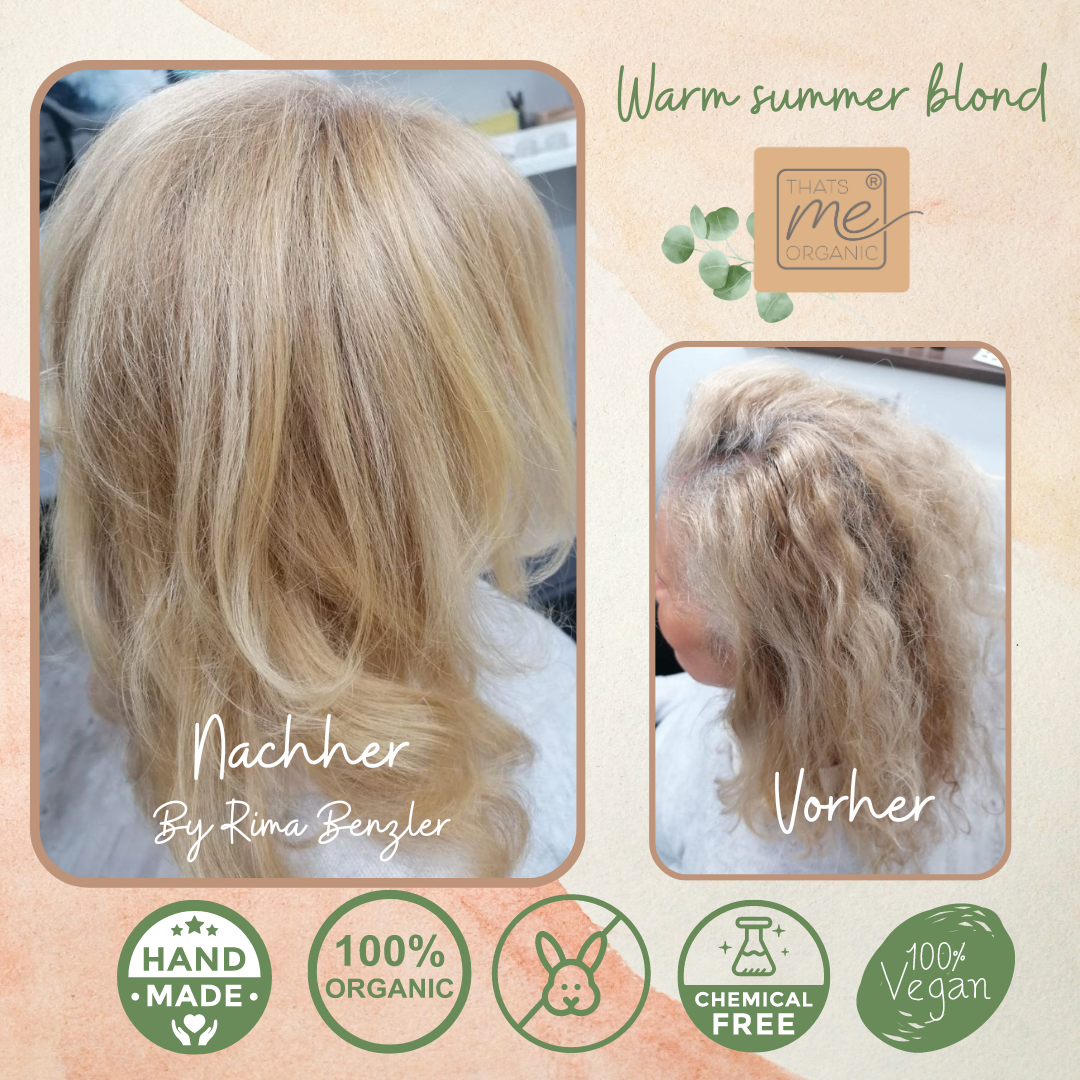 Profi-Pflanzenhaarfarbe warmes Sommer-Blond "warm summer blond" 90g Nachfüllpack - ohne Rotanteil