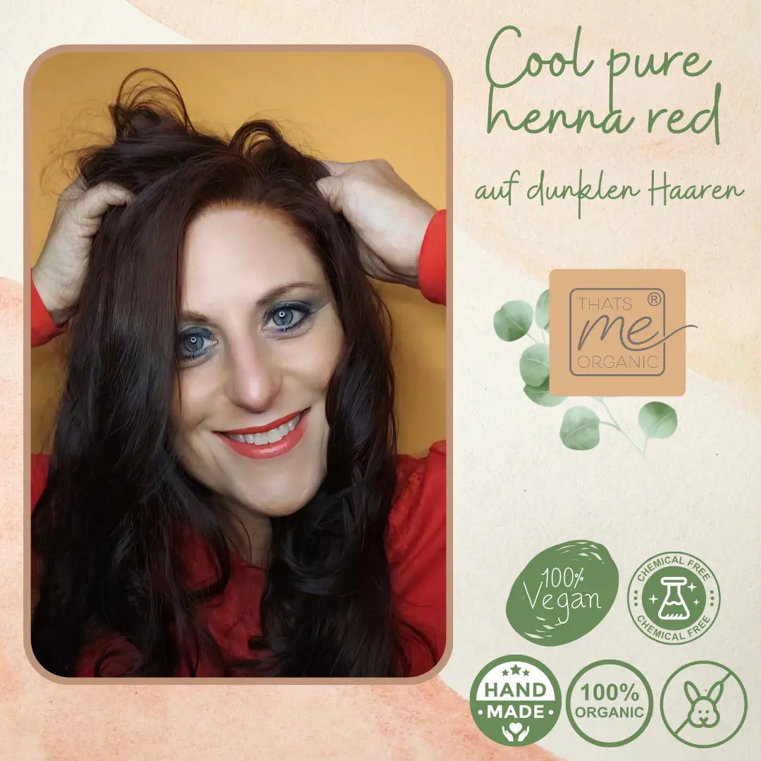 Profi-Pflanzenhaarfarbe SET "kaltes rotes Henna pur - cool pure henna red"