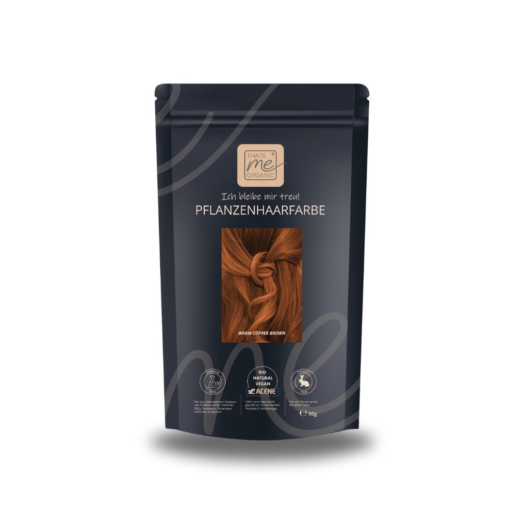 Profi-Pflanzenhaarfarbe warmes Kupfer-Braun "warm copper brown" 90g Nachfüllpack