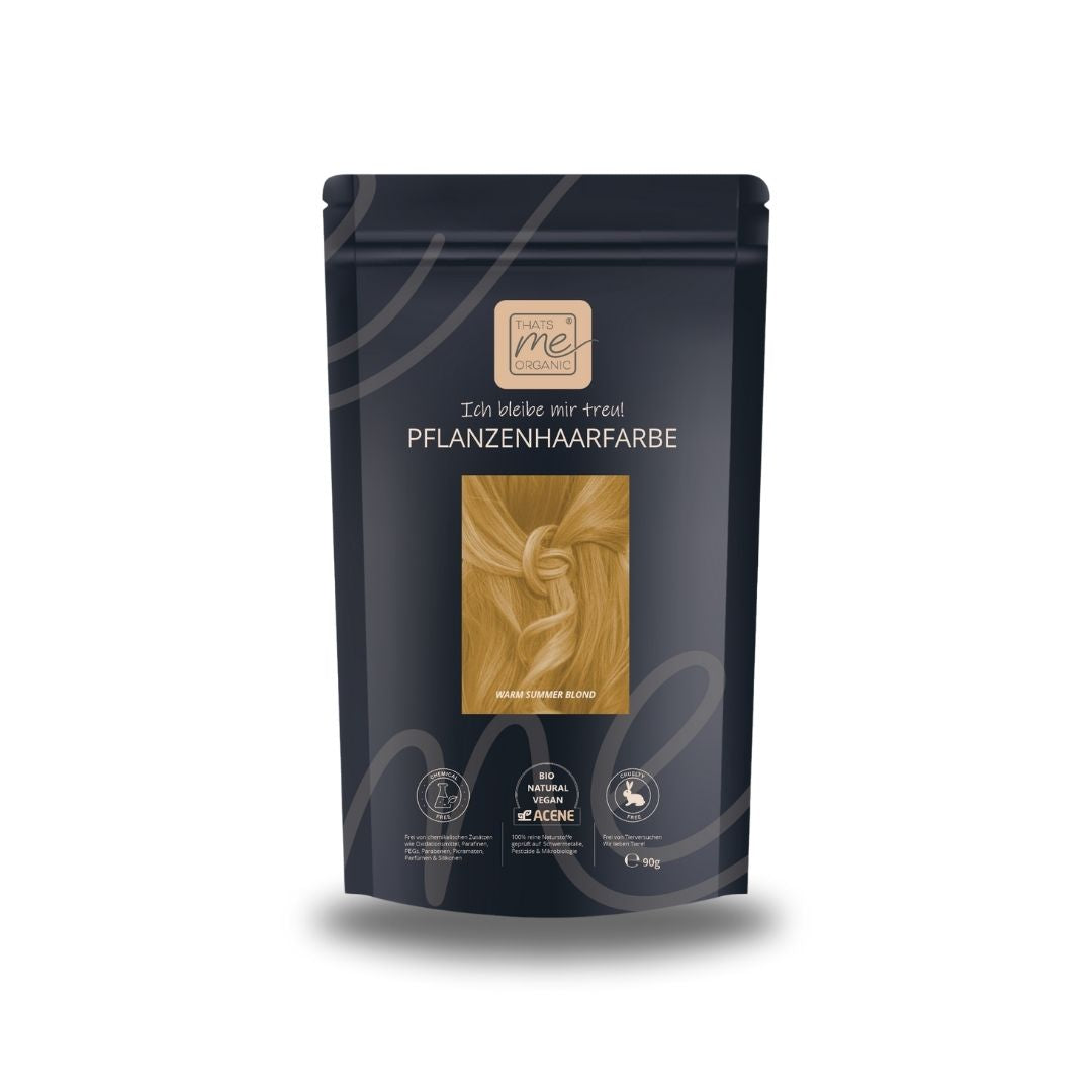 Profi-Pflanzenhaarfarbe warmes Sommer-Blond "warm summer blond" 90g Nachfüllpack - ohne Rotanteil