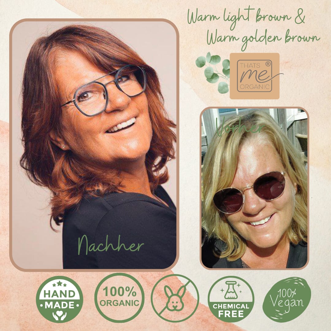 Zwei Frauen mit hellbraunem und goldbraunem Haar, eine lächelnd mit Brille, eine lächelnd mit Sonnenbrille im Freien.