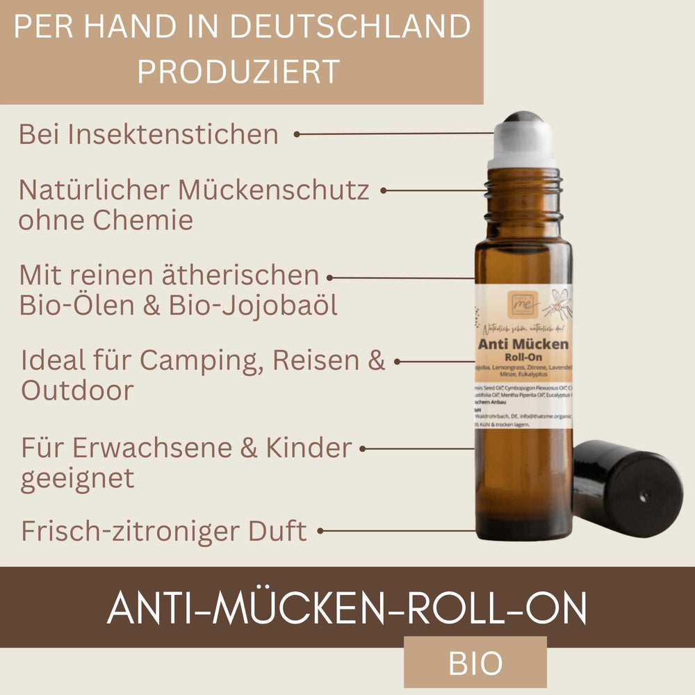 Bio Anti Mücken Roll-On ideal für Reisen, Camping, Wandern, Fahrrad und Outdoor Aktivitäten.