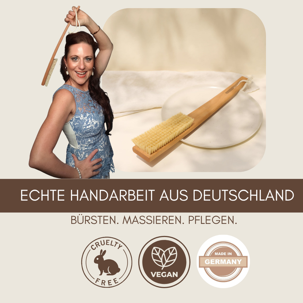Basen Berta vegane Badebürste aus geöltem Buchenholz – handgearbeitet in Deutschland