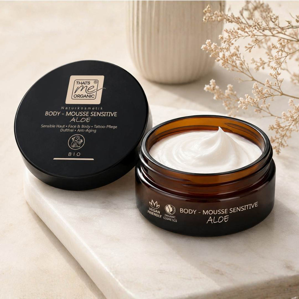 BIO Body Mousse Sensitive Aloe Naturkosmetik – reichhaltige Pflege für empfindliche Haut mit cremiger Mousse-Textur.