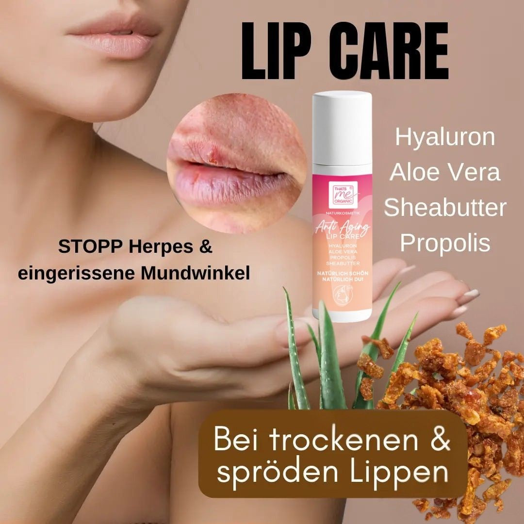 ANTI-AGE LIP-CARE stick per la cura delle labbra con propoli, acido ialuronico, aloe vera e burro di karitè