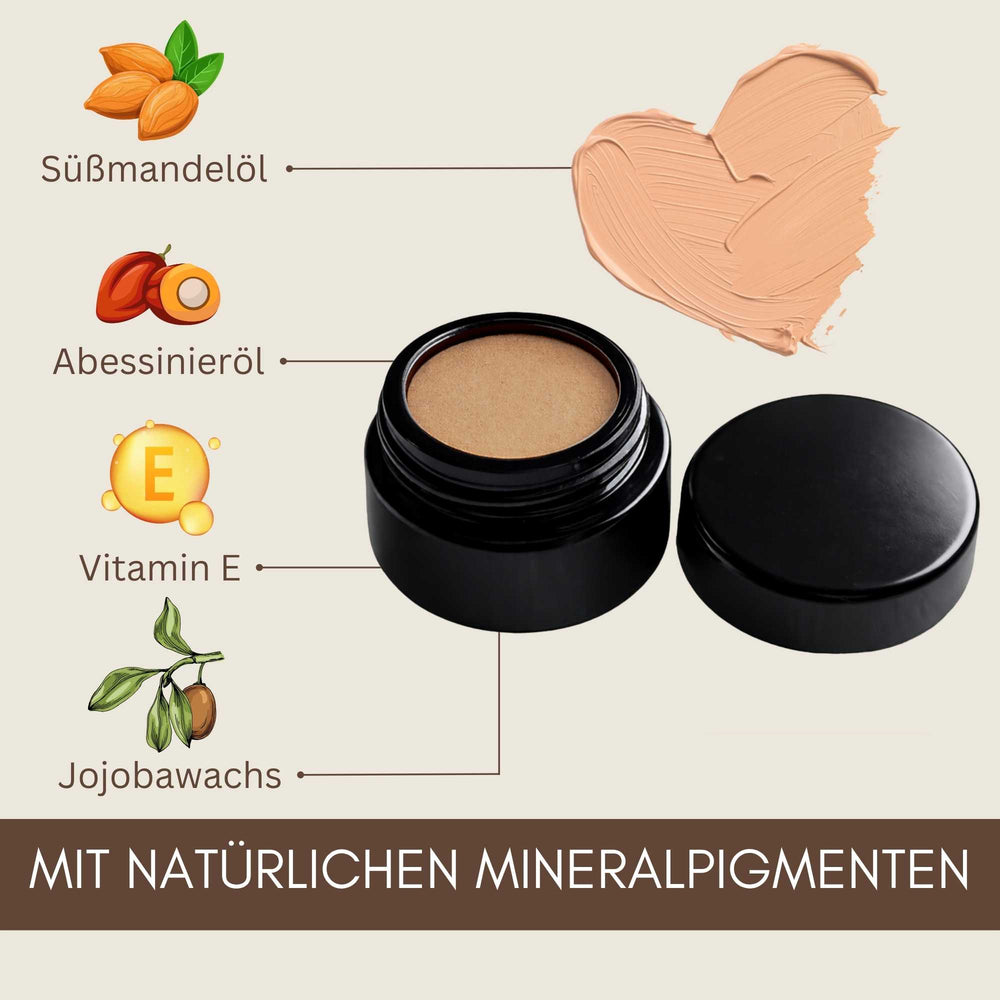 Silky Cover Cream Sand mit Süßmandelöl, Abessinieröl, Vitamin E und Jojobawachs