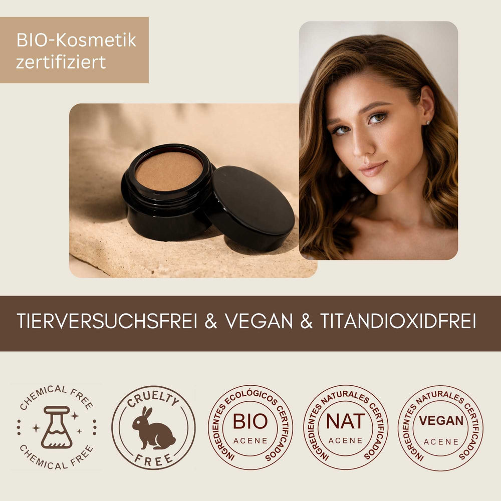 Bio-zertifizierte Silky Cover Cream Sand, tierversuchsfrei, vegan und titandioxidfrei