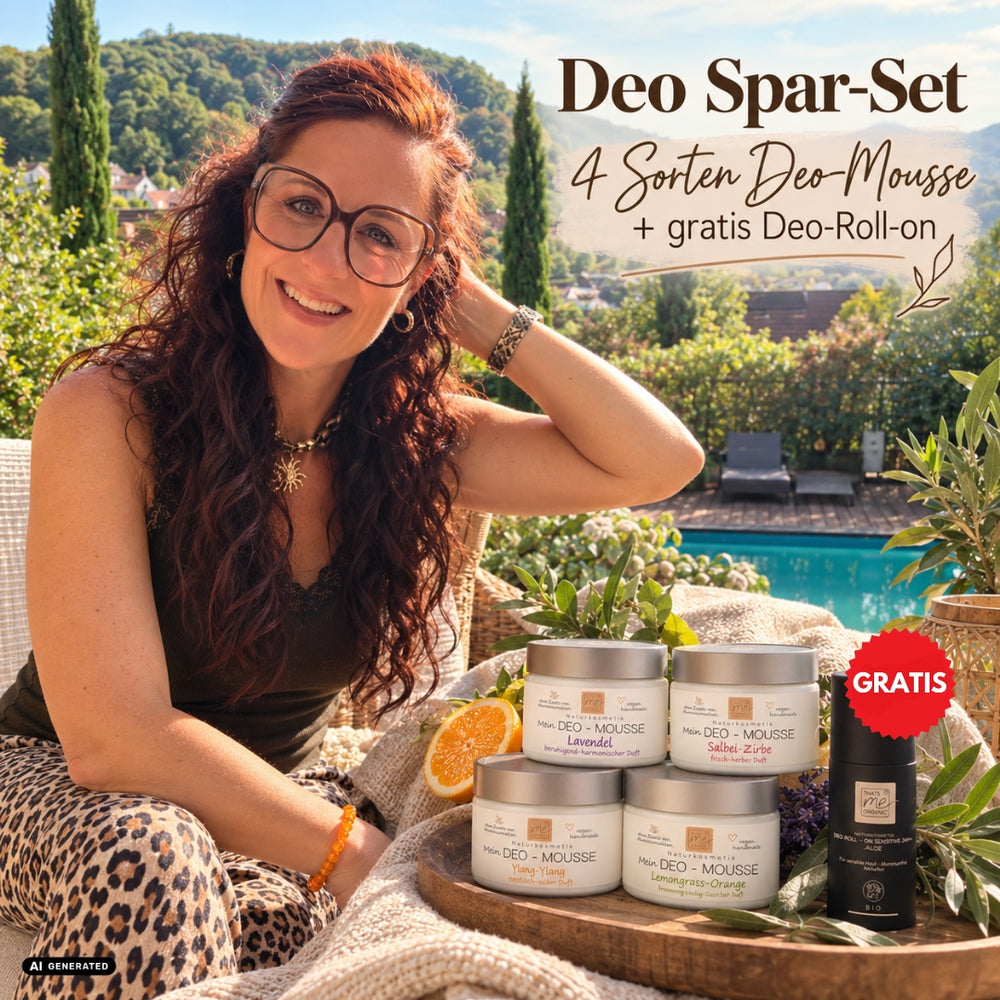 BIO-Deo-Mousse Kennenlernset – Alle 4 Düfte + GRATIS BIO-Deo Roll-on Jahresvorrat