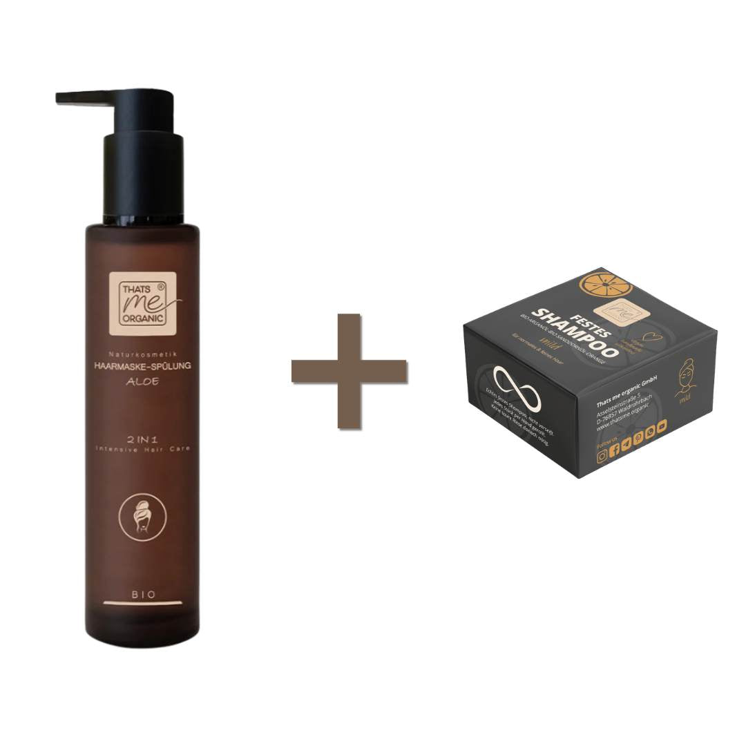 Haarpflege Duo – BIO-Haarmaske + Shampoo nach Wahl