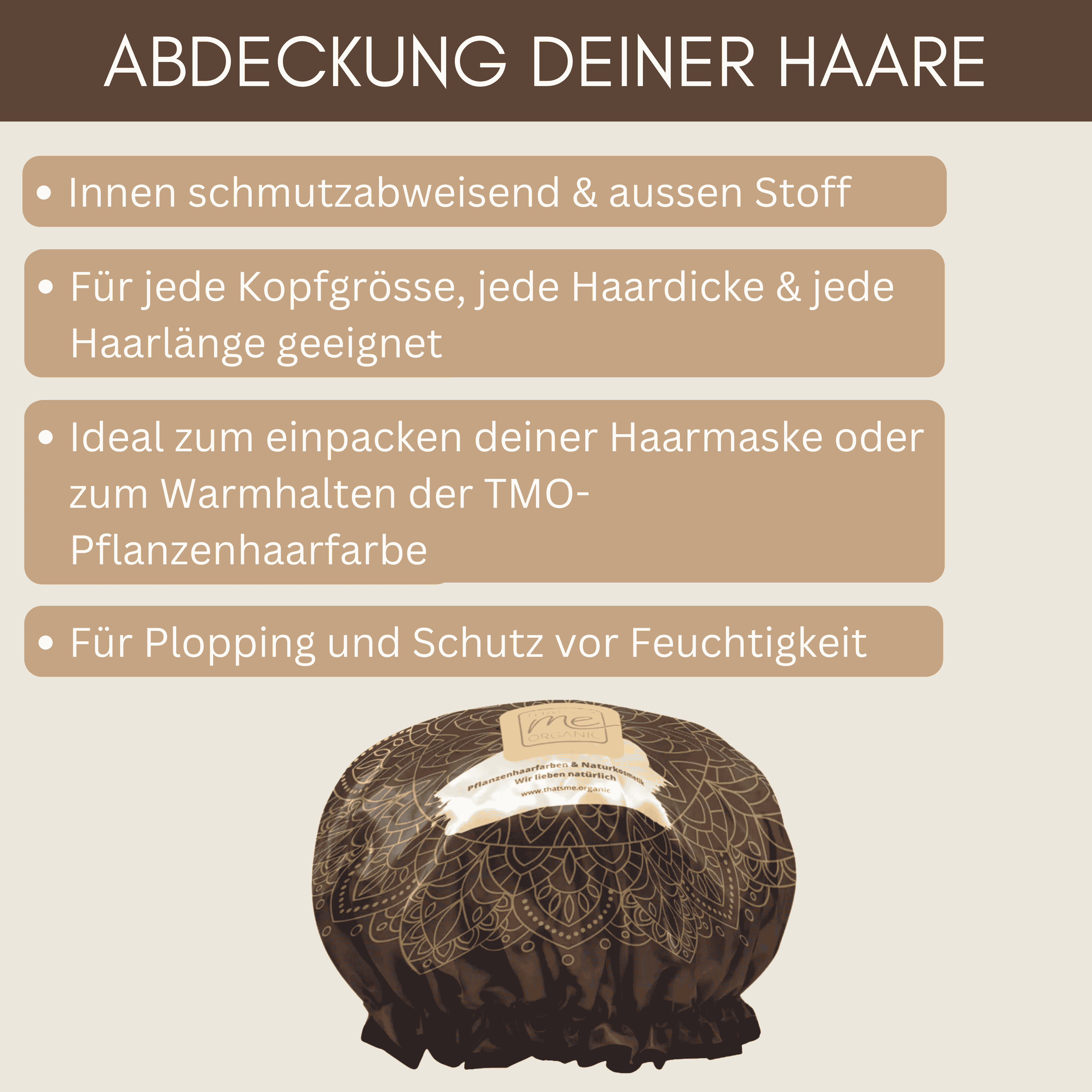 Profi-Haube für Pflanzenhaarfarbe & Plopping bei der Curly-Girl Methode | Modell "Farb-Liebe"