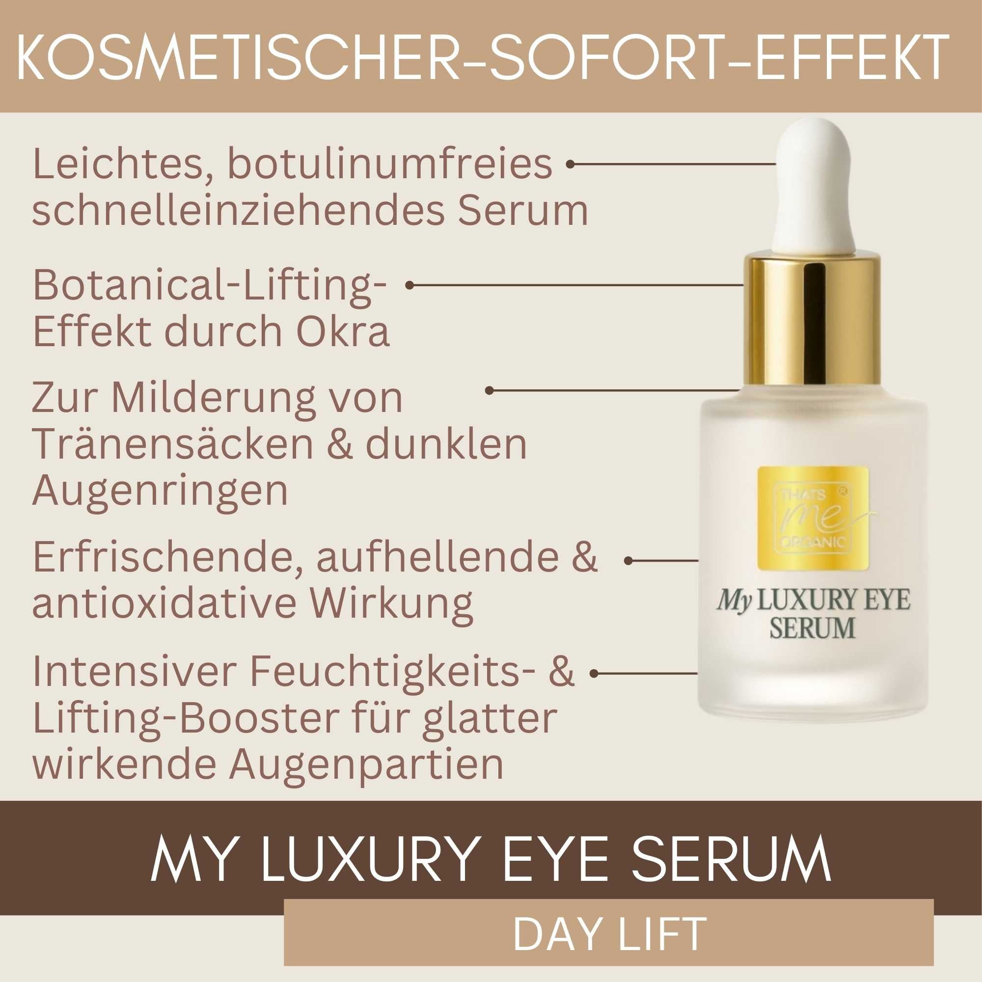 Kosmetischer Sofort-Effekt mit My Luxury Eye Serum Day Lift für die Augenpartie