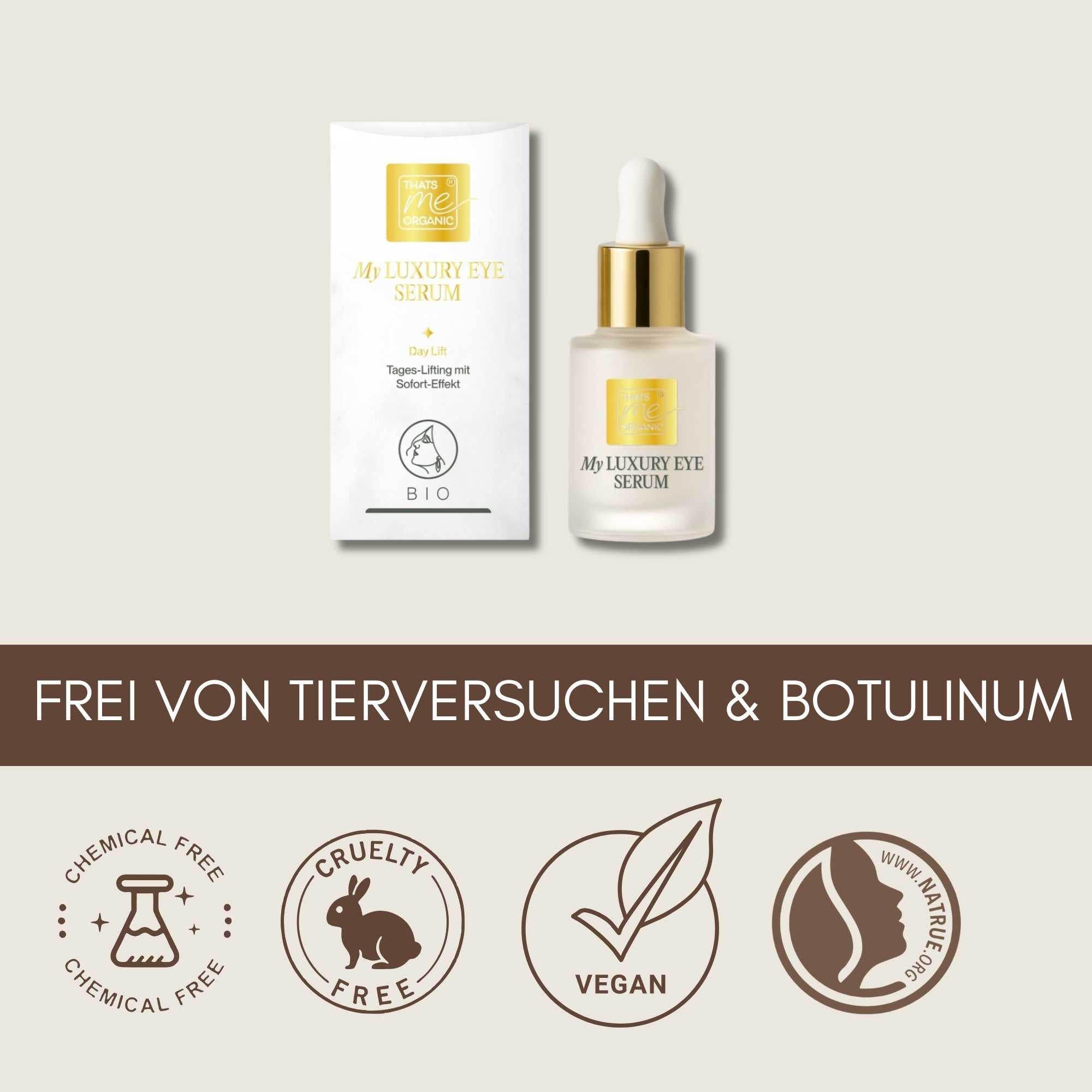 My Luxury Eye Serum Day Lift von Thats me organic – biozertifiziertes Augenserum ohne Tierversuche und Botulinum