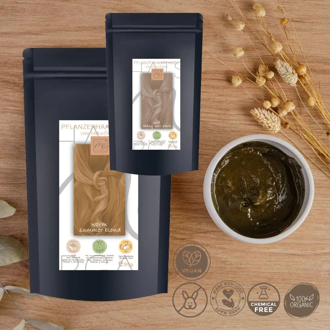 Profi-Pflanzenhaarfarbe kühles Summer-Blond "cool summer blond in 2-Steps" 2x 90g Nachfüllpacks
