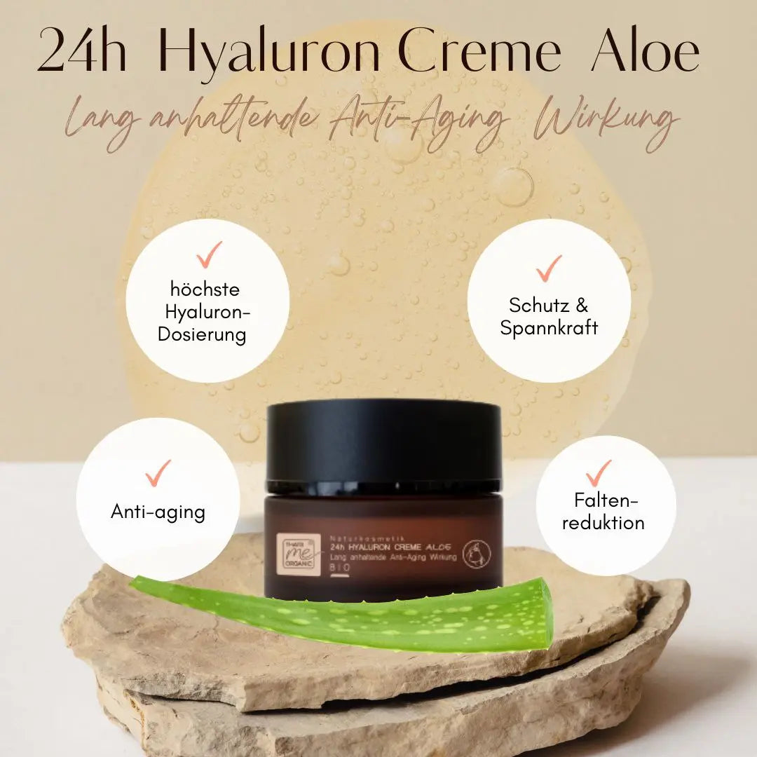 24h anti-aging hyaluronic cream aloe - 50ml organic natural cosmetics