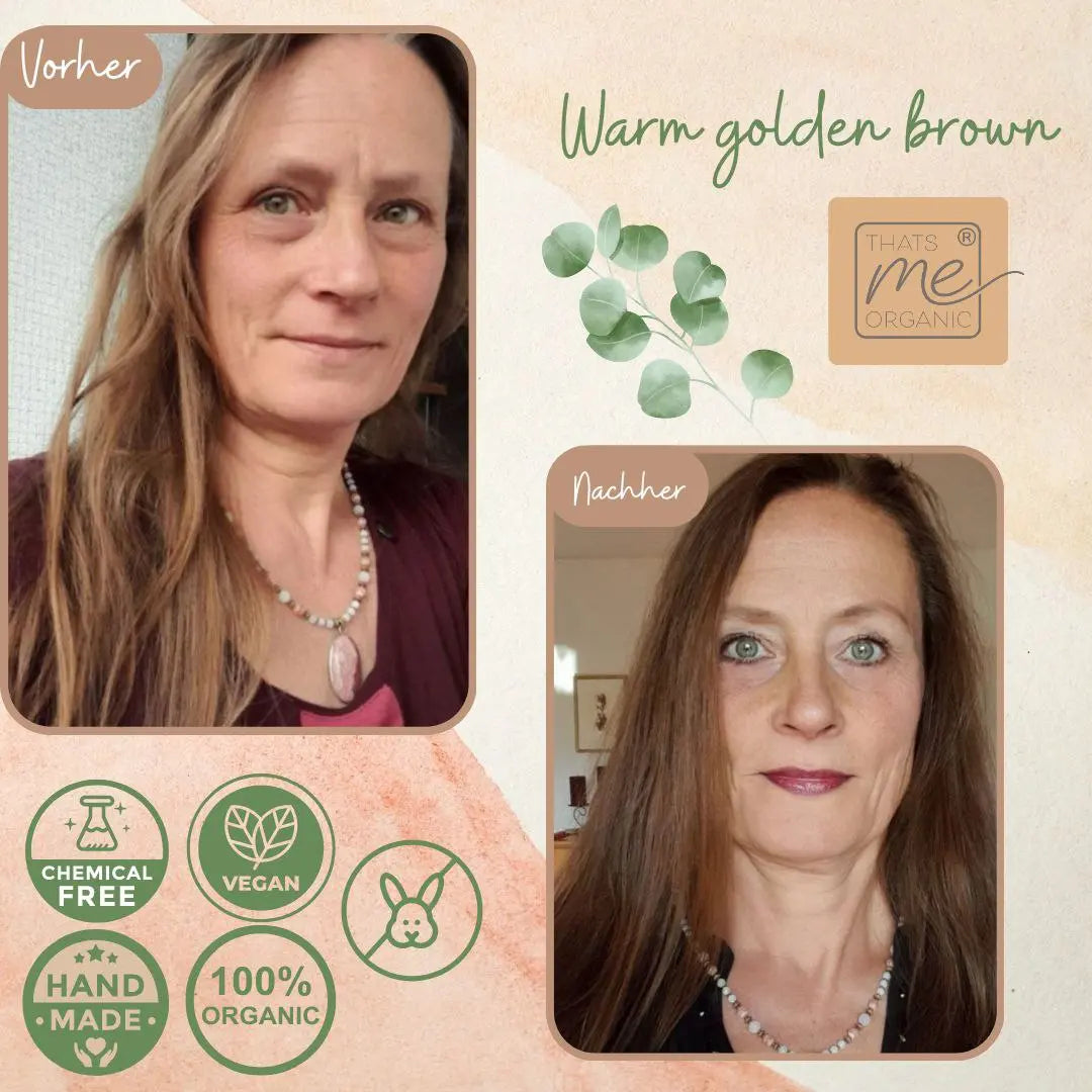 Limited Edition 300g Profi-Pflanzenhaarfarbe warmes Gold-Braun "warm golden brown"