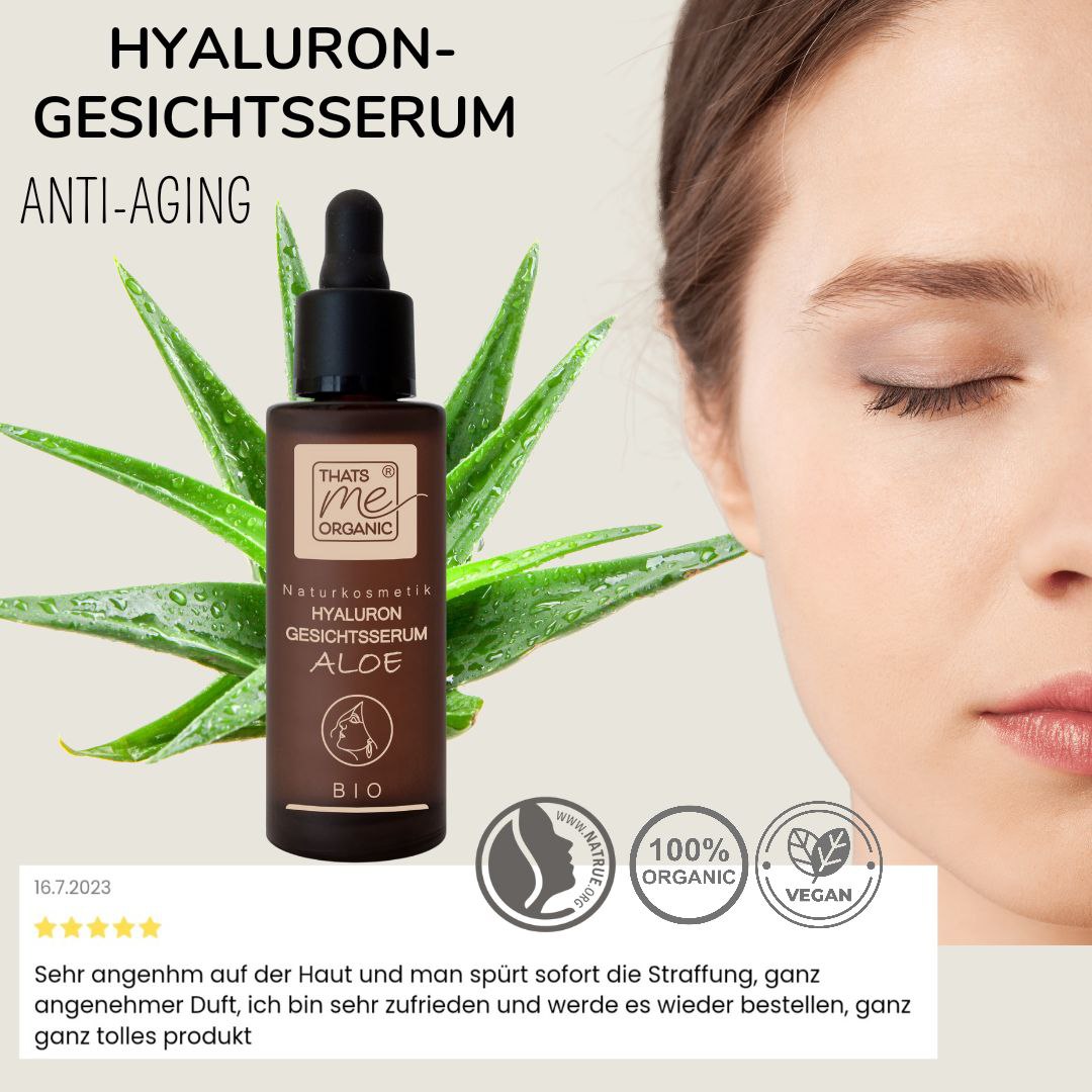BIO Hyaluron-Gesichtsserum Aloe - Anti Aging - glättend + straffend 30ml vegan