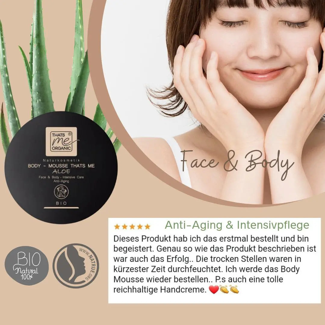 BIO-Body-Mousse Aloe - Face & Body Intensive Care & Anti-Aging 200ml Naturkosmetik