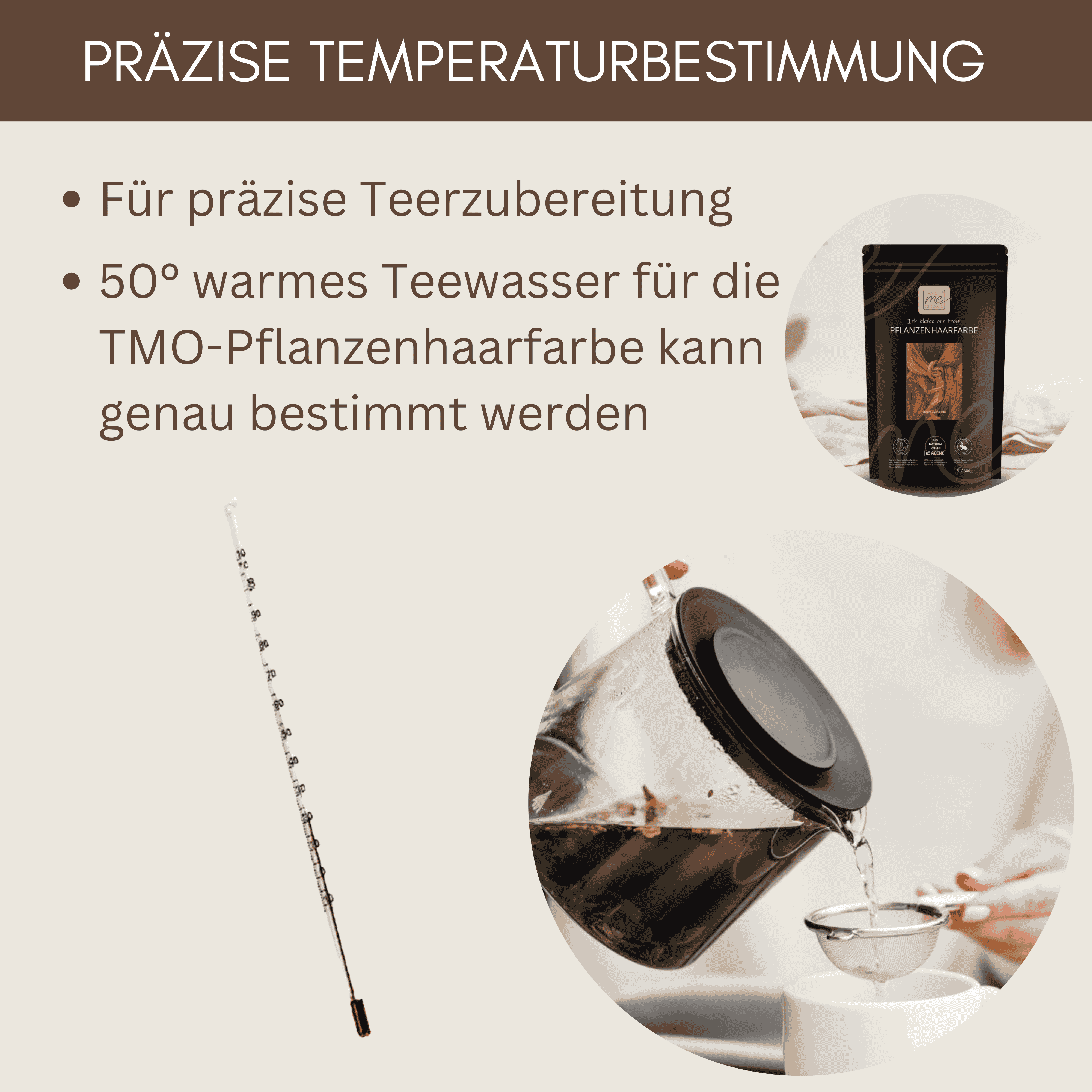 Profi Thermometer Messbereich von -10°C bis +110°C ideal für Pflanzenhaarfarbe o. Tee