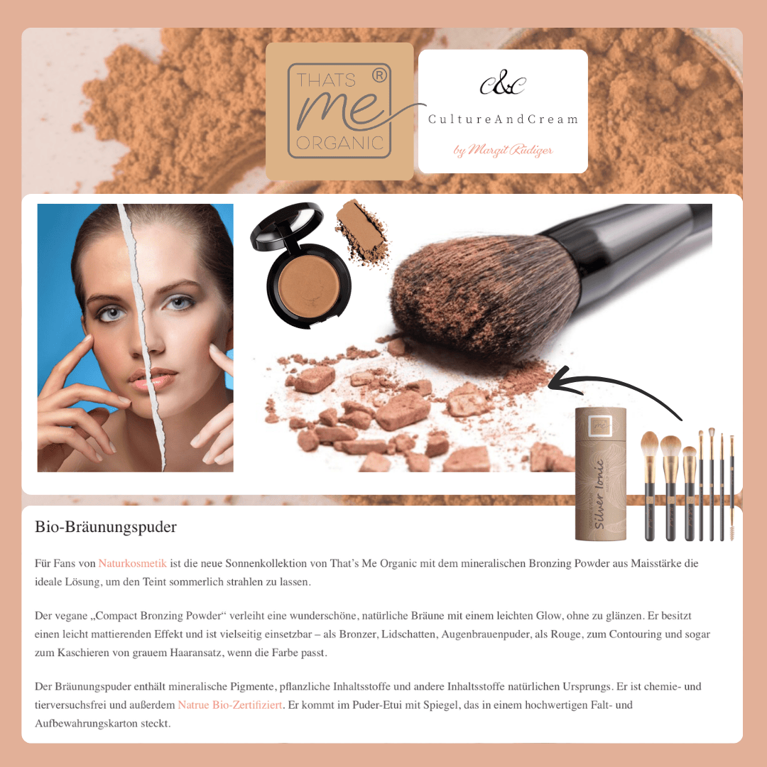 Bio-Powder – mattierendes, vegan + chemiefreies Make-up Puder für jeden Hauttyp