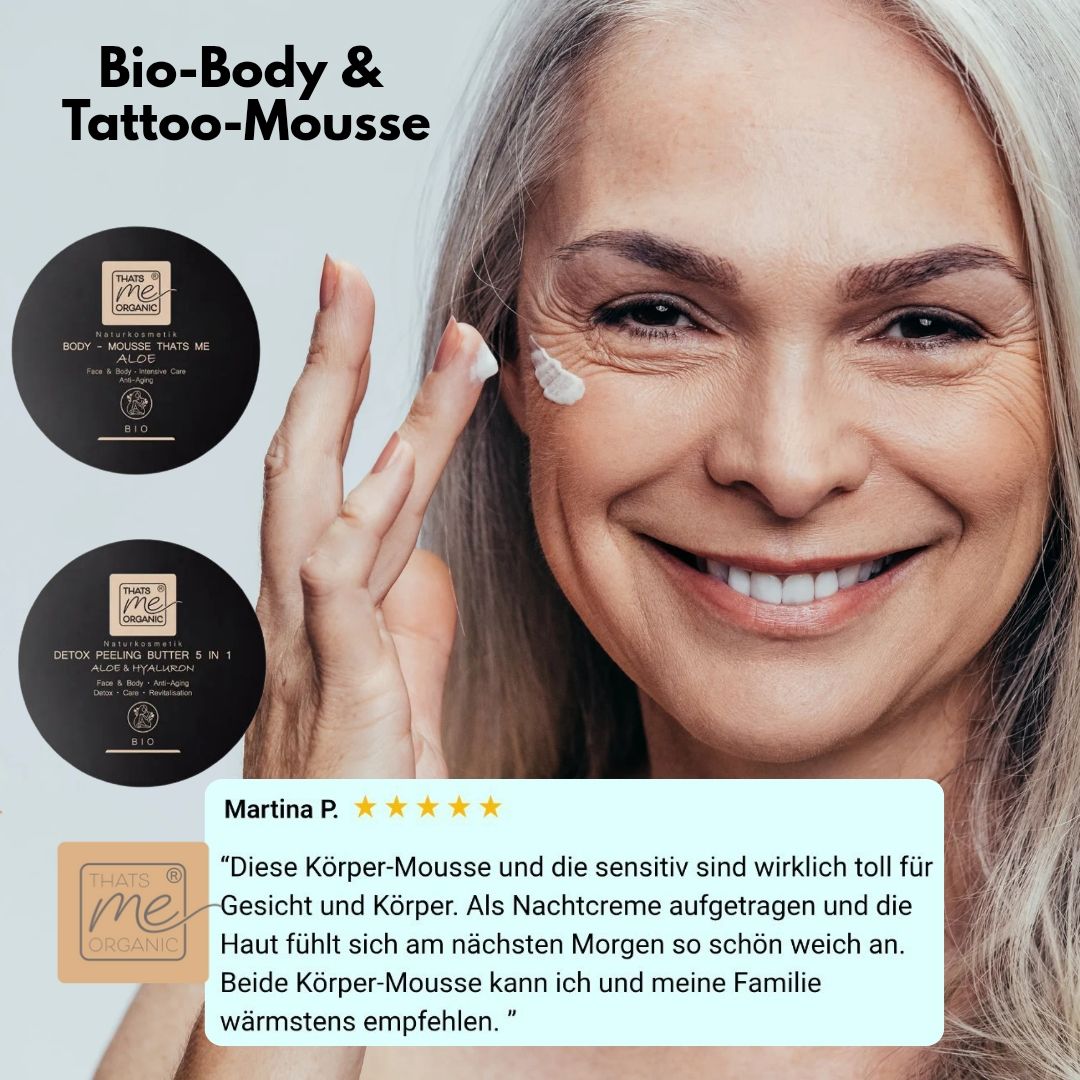 ORGANIC Body Mousse Aloe - Face & Body Intensive Care & Anti-Aging 200ml natural cosmetics