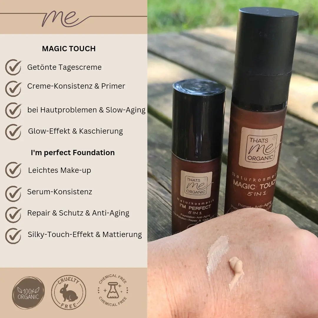 BIO-Foundation Cream I´M PERFECT 5in1 - 30ml vegan without titanium dioxide