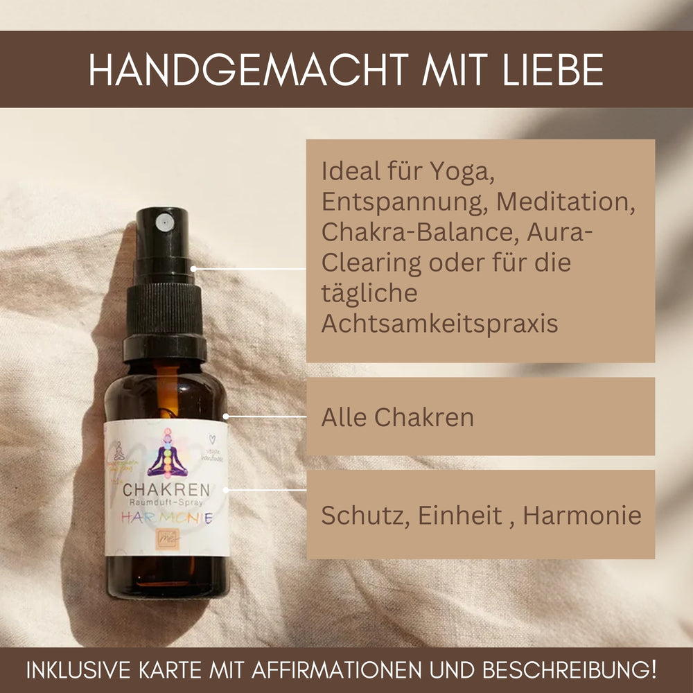 Bio-CHAKREN Aromatherapie Aura-, Raumduft-, Yoga- & Meditationsspray HARMONIE (weiß)