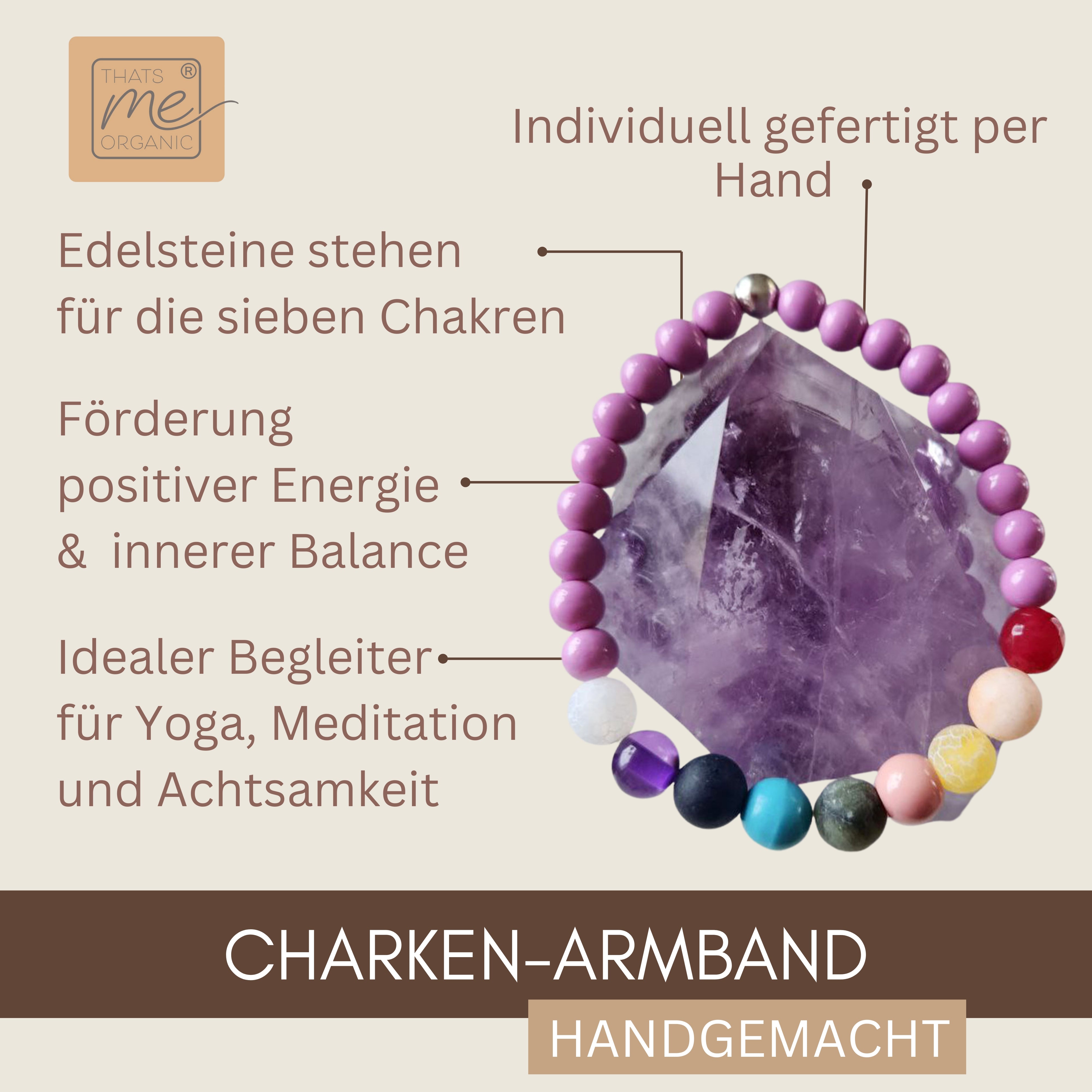 Chakra Armband handgemacht aus echten Edelsteinen – Dein Begleiter für Yoga, Meditation & Achtsamkeitpraxis
