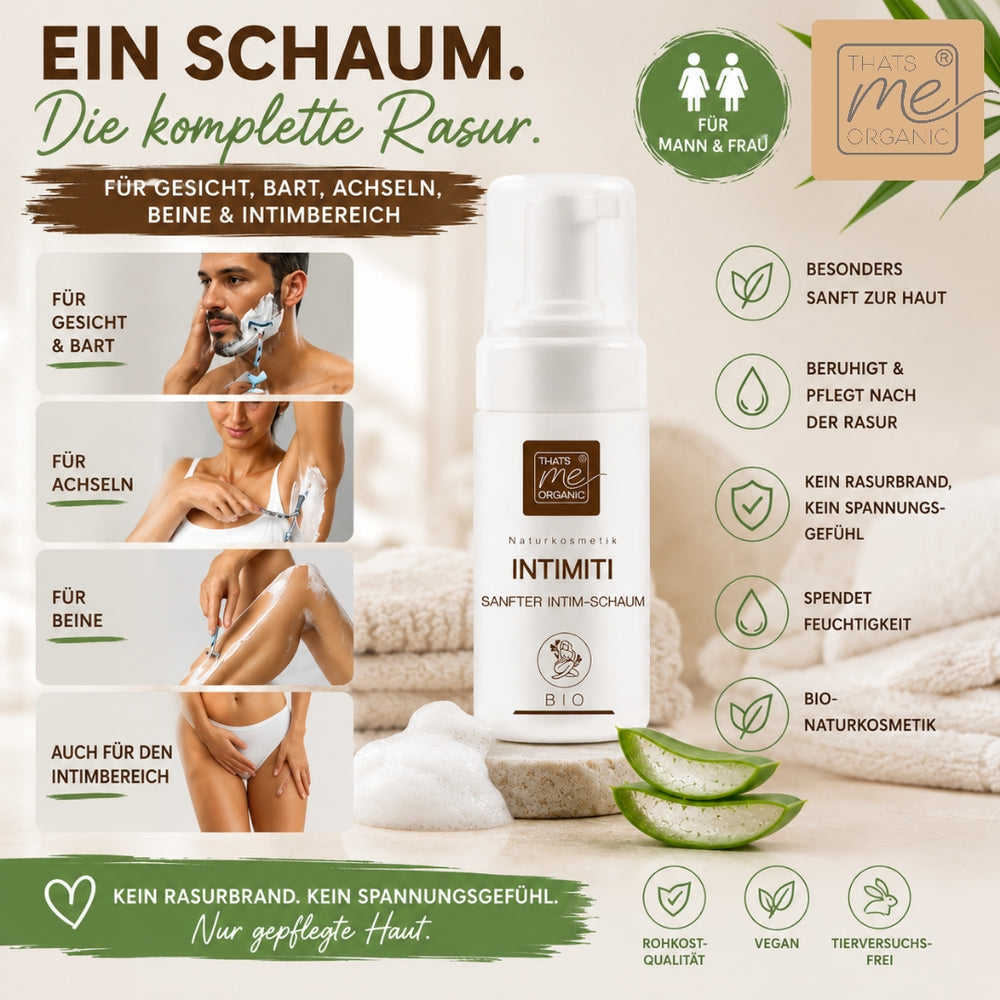 INTIMITI sanfter Bio-Intim-Reinigungs- & Rasierschaum 100ml