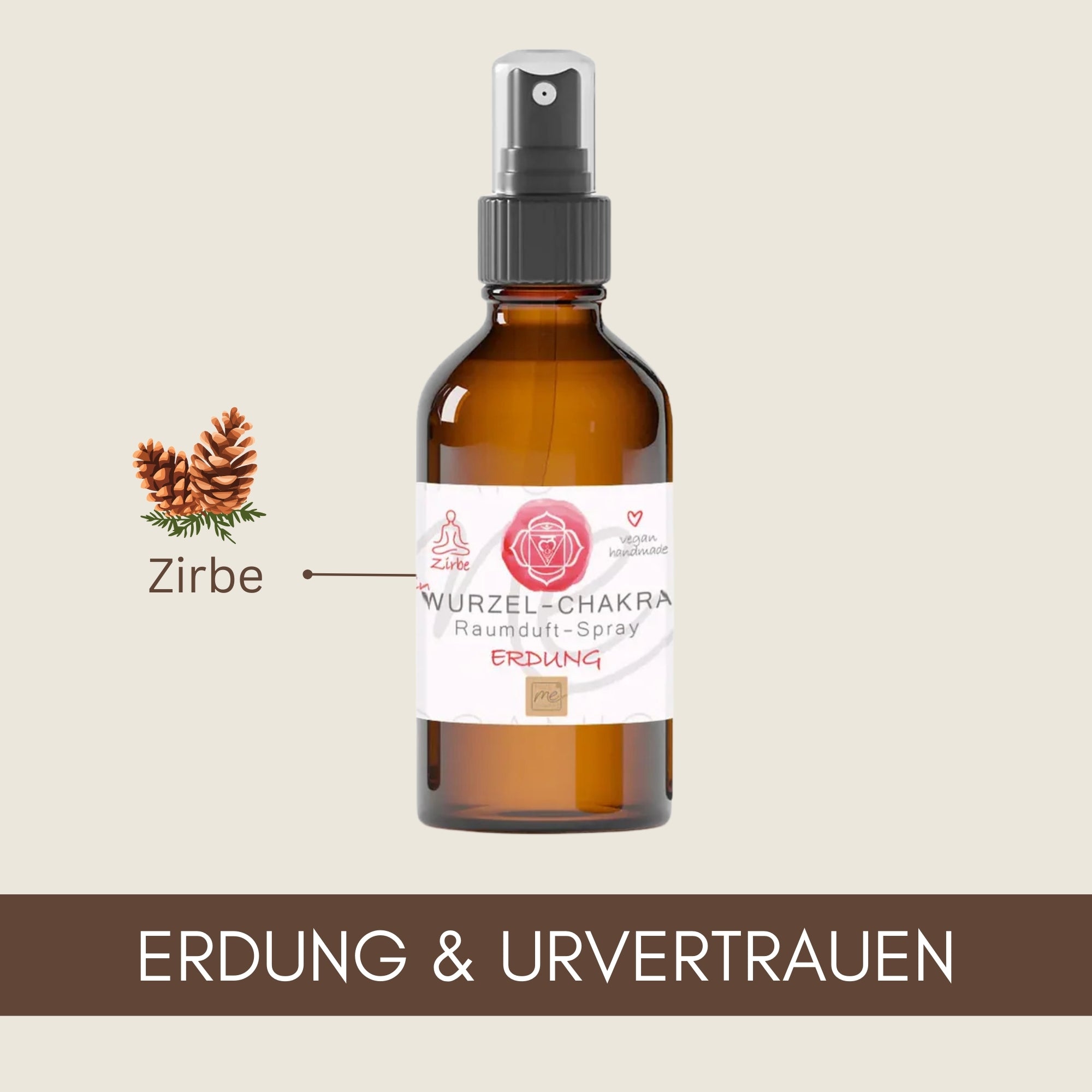 Bio-WURZEL-CHAKRA Aromatherapie Aura-, Raumduft-, Yoga- & Meditationsspray ERDUNG (rot)