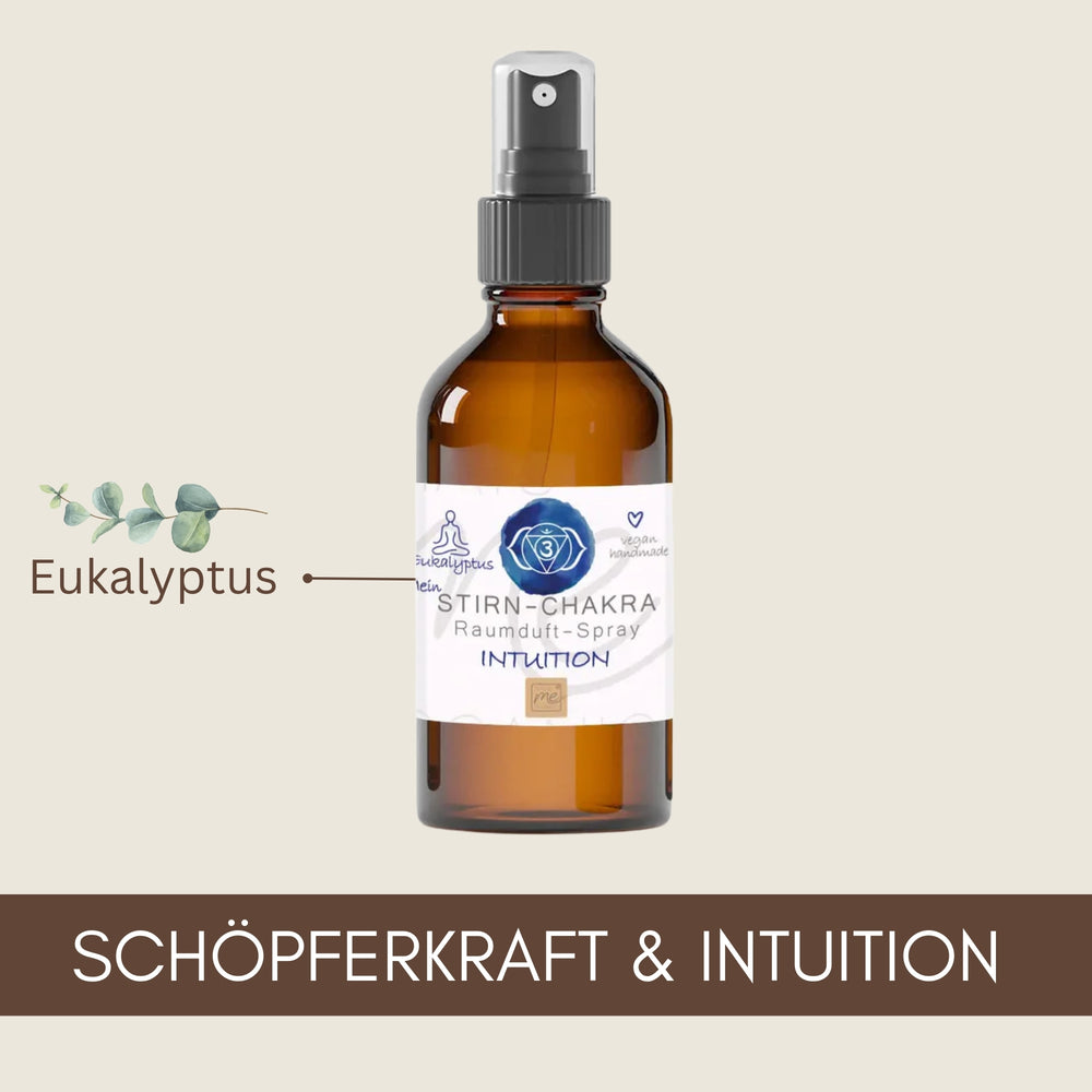 Bio-STIRN-CHAKRA Aromatherapie Aura-, Raumduft-, Yoga- & Meditationsspray INTUITION (blau)