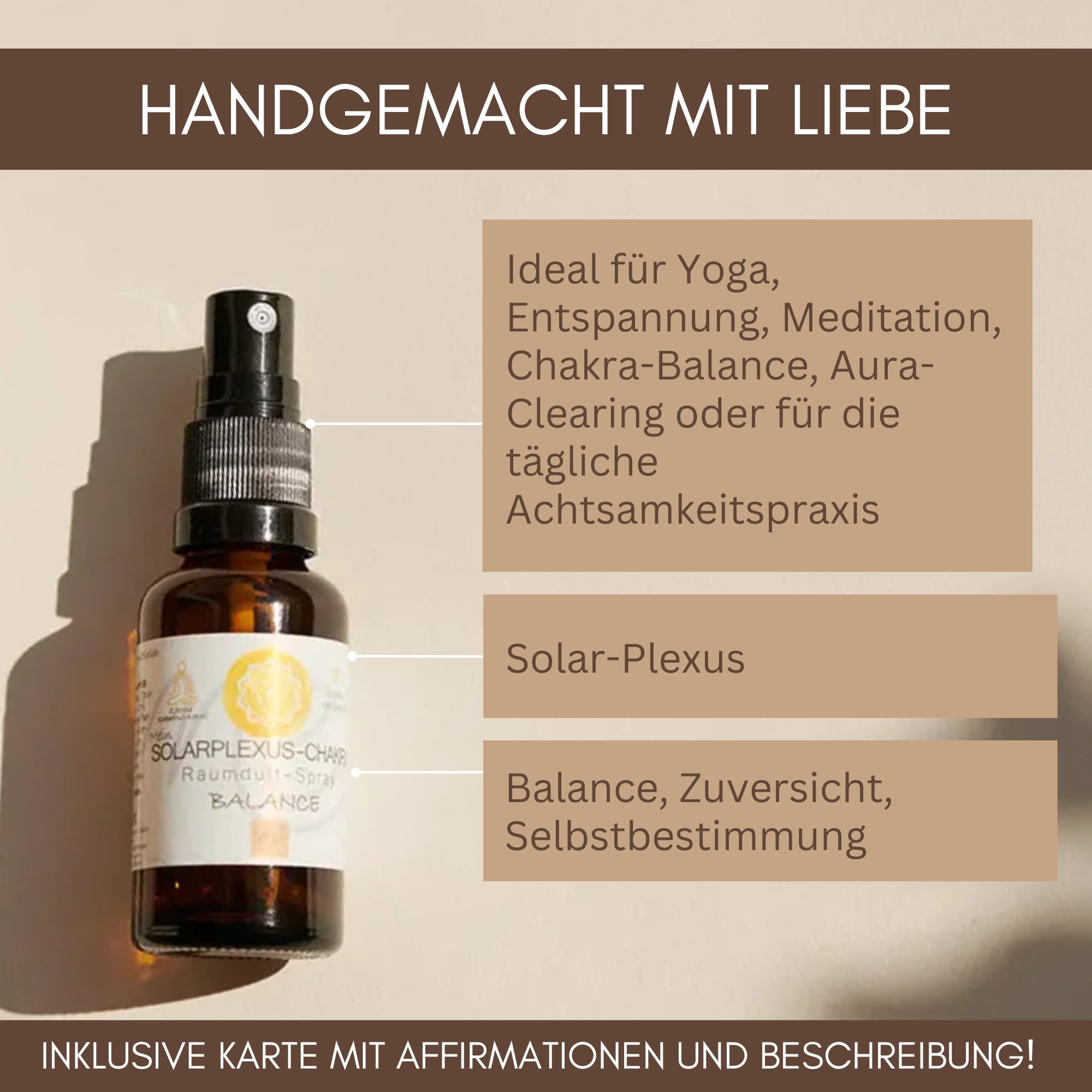 SOLARPLEXUS-CHAKRA Aromatherapie Aura-, Raumduft-, Yoga- & Meditationsspray BALANCE (gelb)