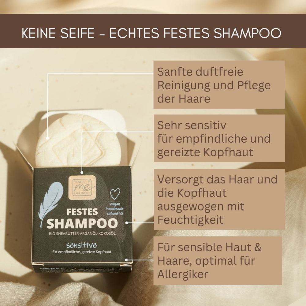 Festes Shampoo Sensitive – für empfindliche & gereizte Kopfhaut