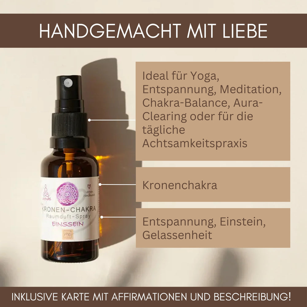 Bio-KRONEN-CHAKRA Aromatherapie Aura-, Raumduft-, Yoga- & Meditationsspray EINSSEIN (violett)