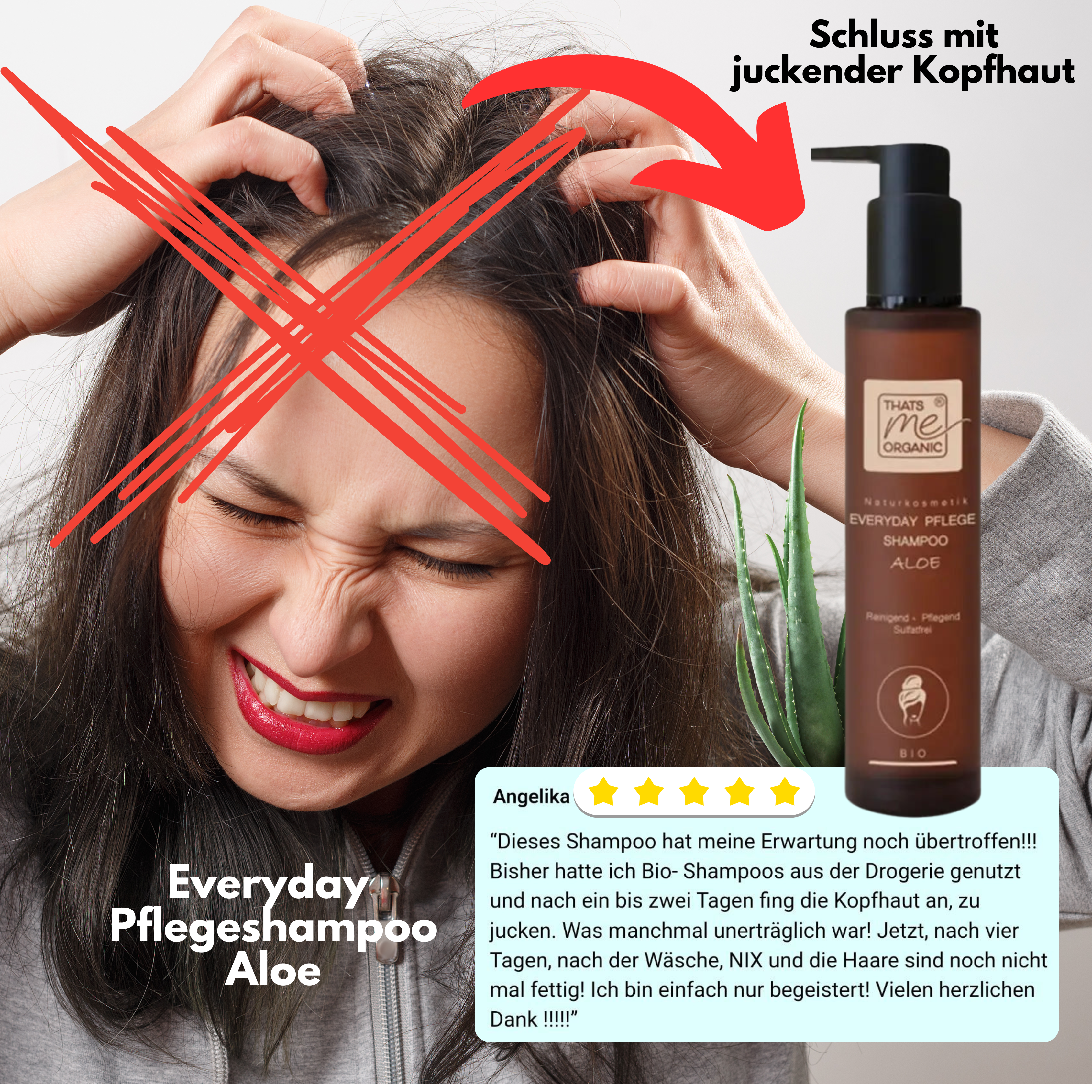 Shampoo per la cura BIOLOGICA "tutti i giorni" aloe 200ml cosmetici naturali senza solfati