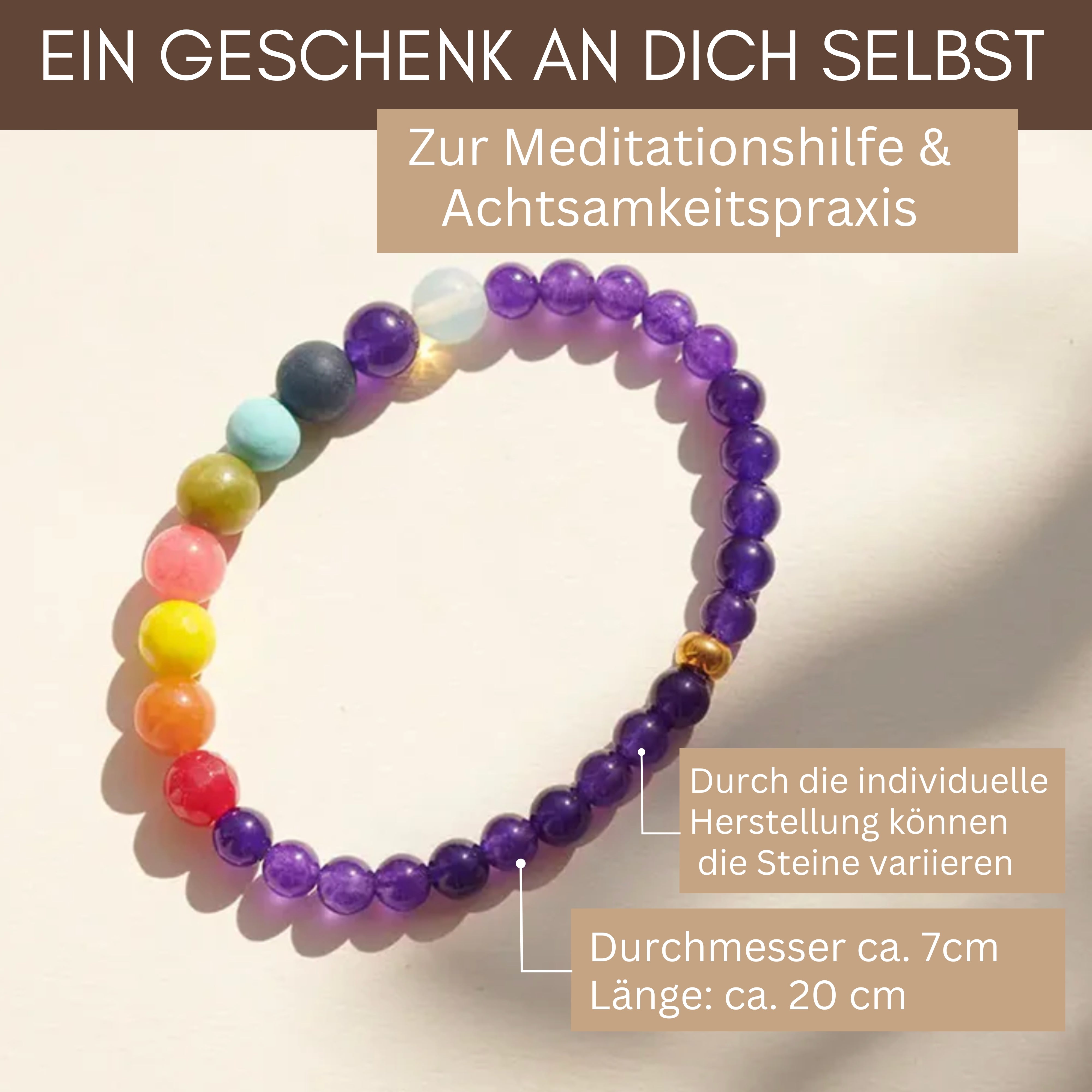 Chakra Armband handgemacht aus echten Edelsteinen – Dein Begleiter für Yoga, Meditation & Achtsamkeitpraxis