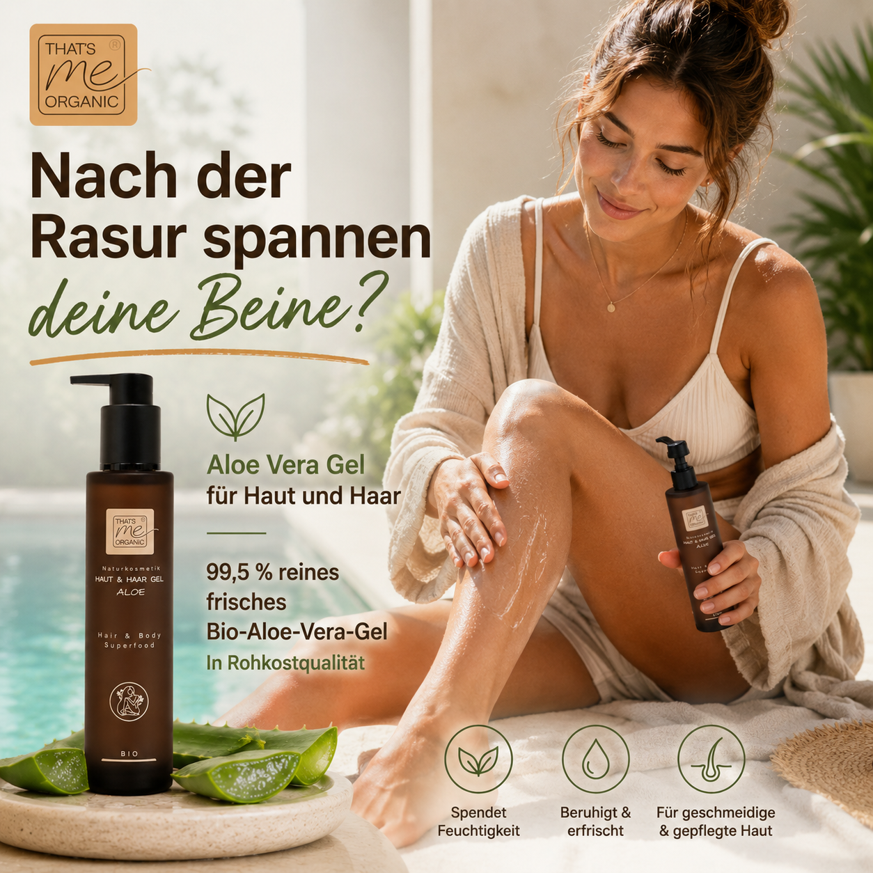 BIO Aloe Vera Gel 2in1 Hair + Body Superfood 200ml Naturkosmetik
