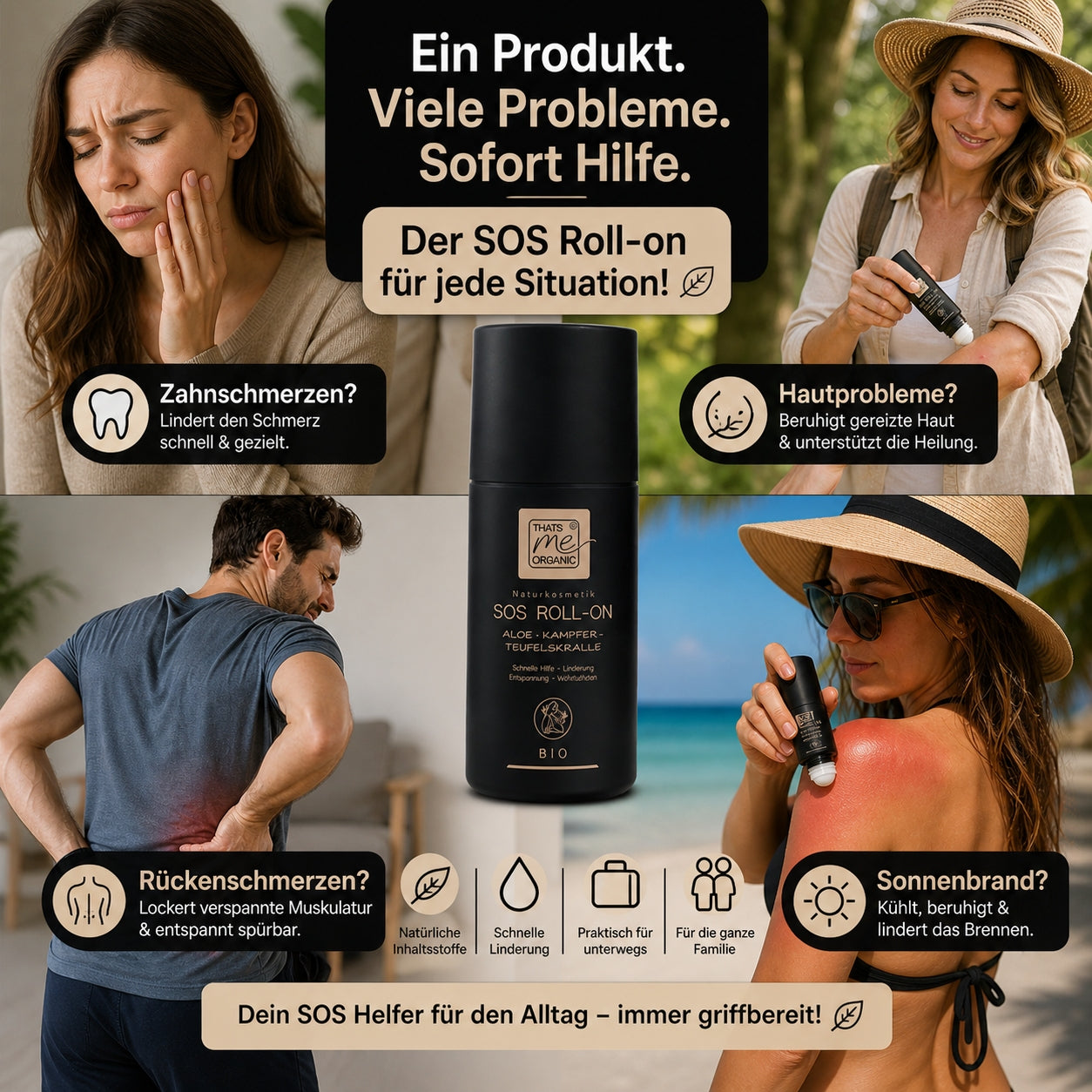 BIO SOS Roll-On Aloe – Kühlende Pflege für gereizte & beanspruchte Haut