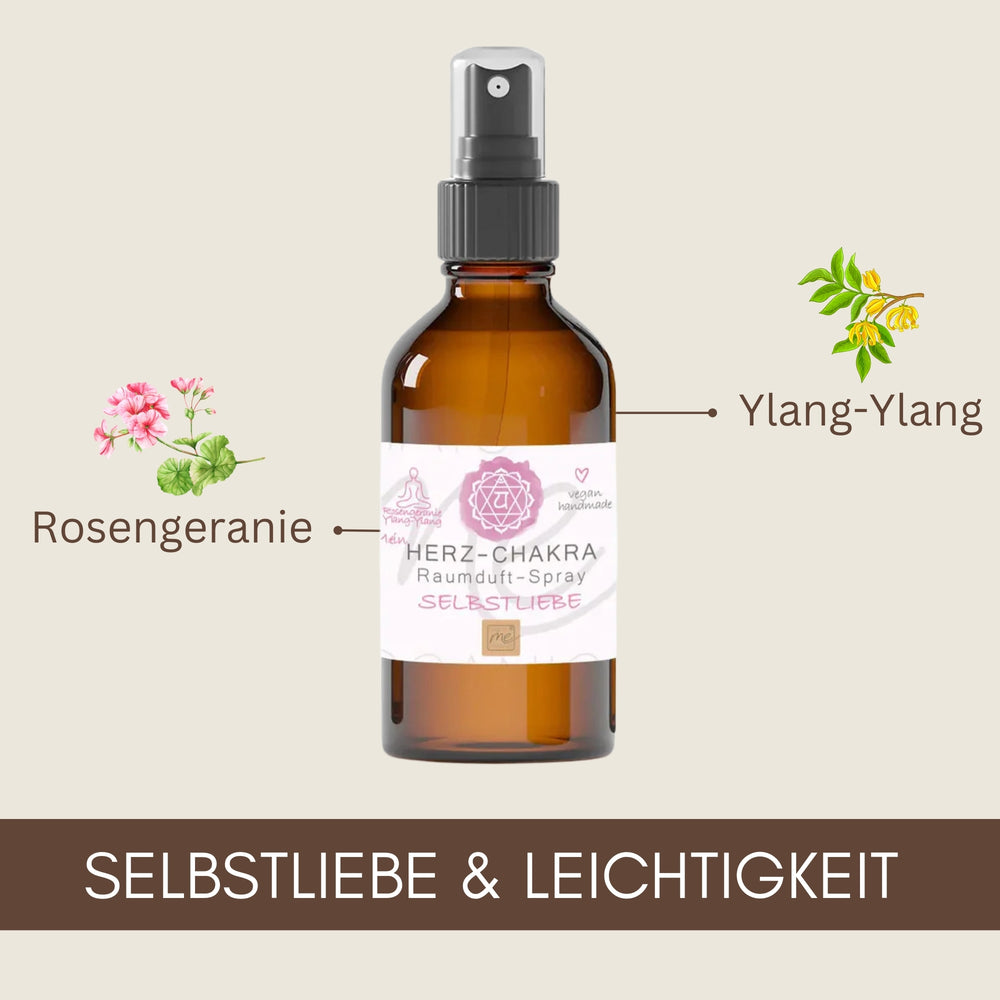Bio-Herz-CHAKRA Aromatherapie Aura-, Raumduft-, Yoga- & Meditationsspray SELBSTLIEBE (rosa)