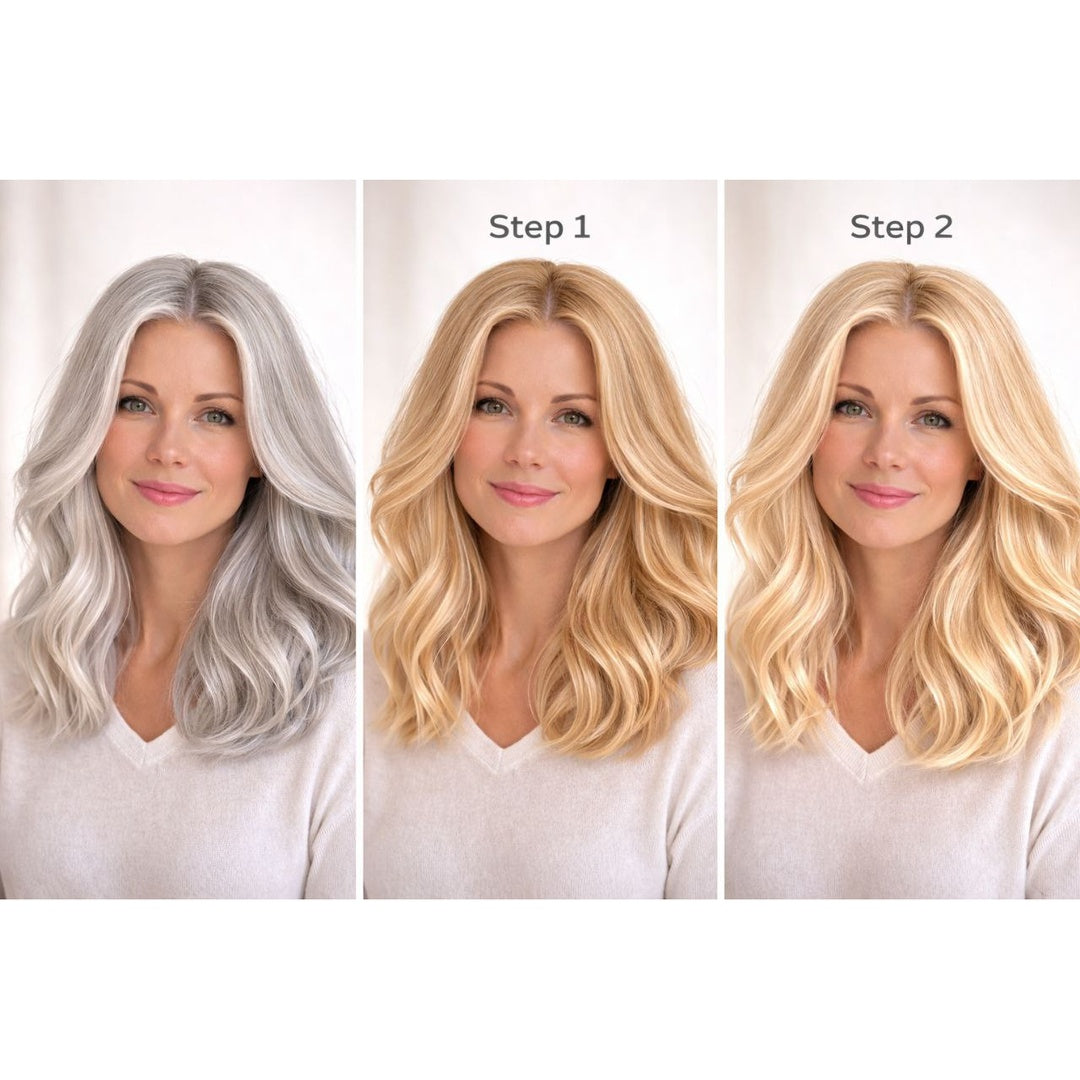 Profi-Pflanzenhaarfarbe SET kühles Hell-Blond "cool light blond in 2-Steps"