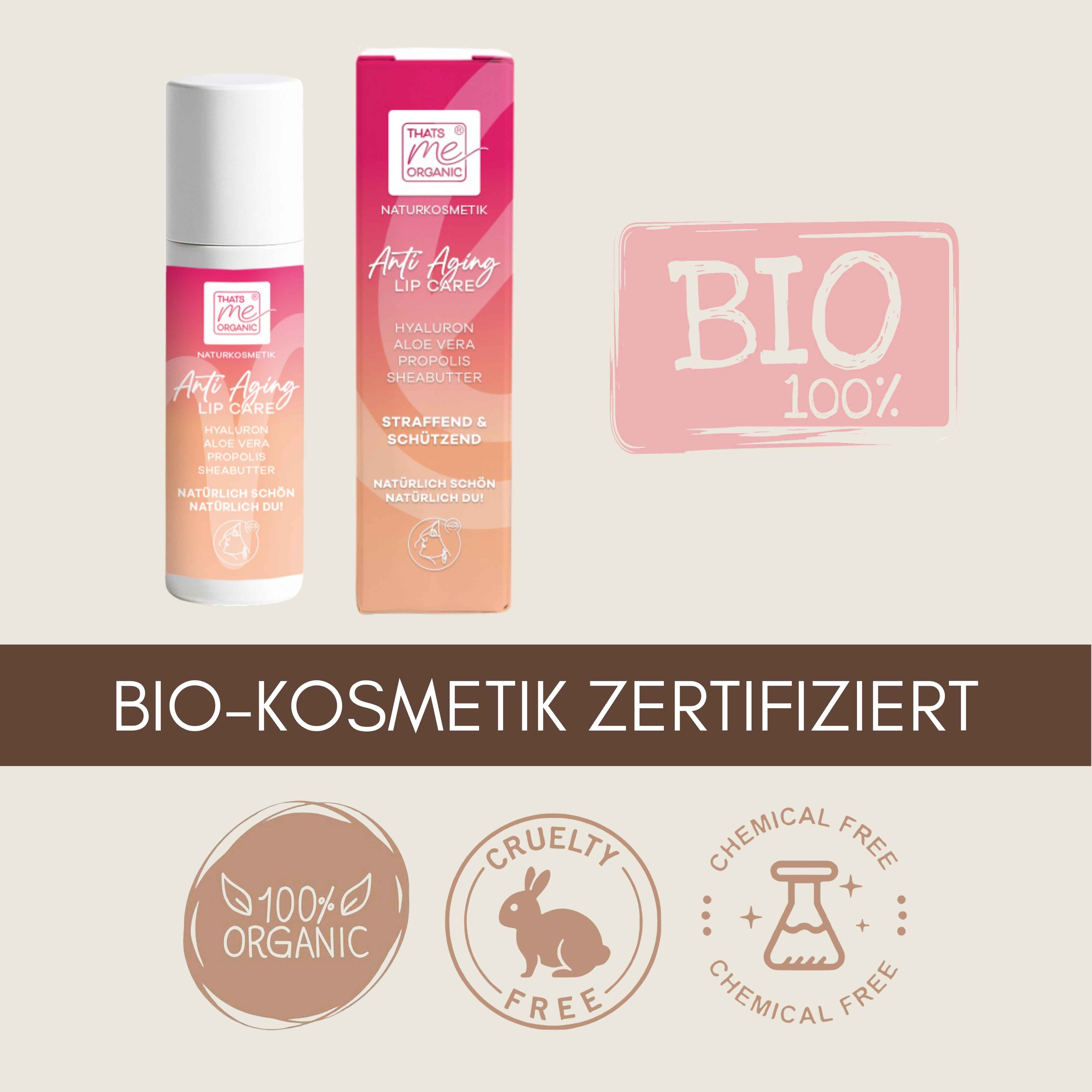 ANTI-AGE LIP-CARE stick per la cura delle labbra con propoli, acido ialuronico, aloe vera e burro di karitè